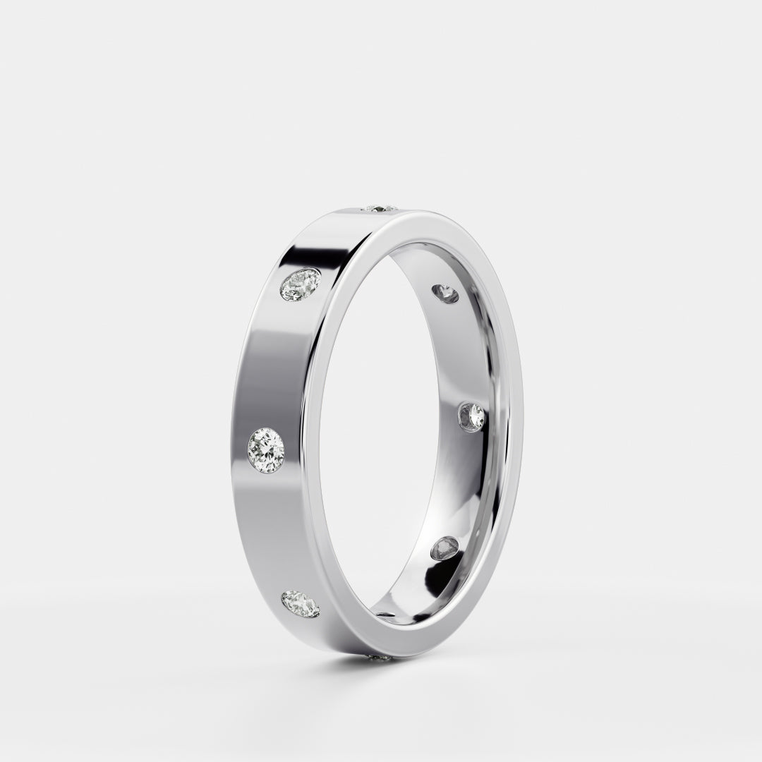 Flush Setting- 0.30 CT Round Lab Grown Diamond Wedding BandFlush Setting- 0.30 CT Round Lab Grown Diamond Wedding Band - Detail view