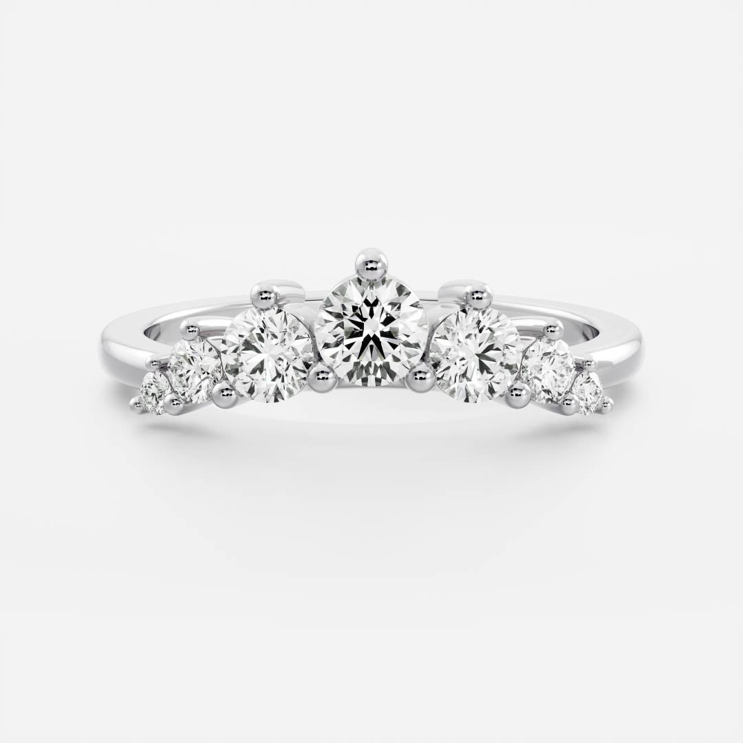 Graduated Curved- 0.48 CT Round Lab Grown Diamond Wedding BandGraduated Curved- 0.48 CT Round Lab Grown Diamond Wedding Band - Back view