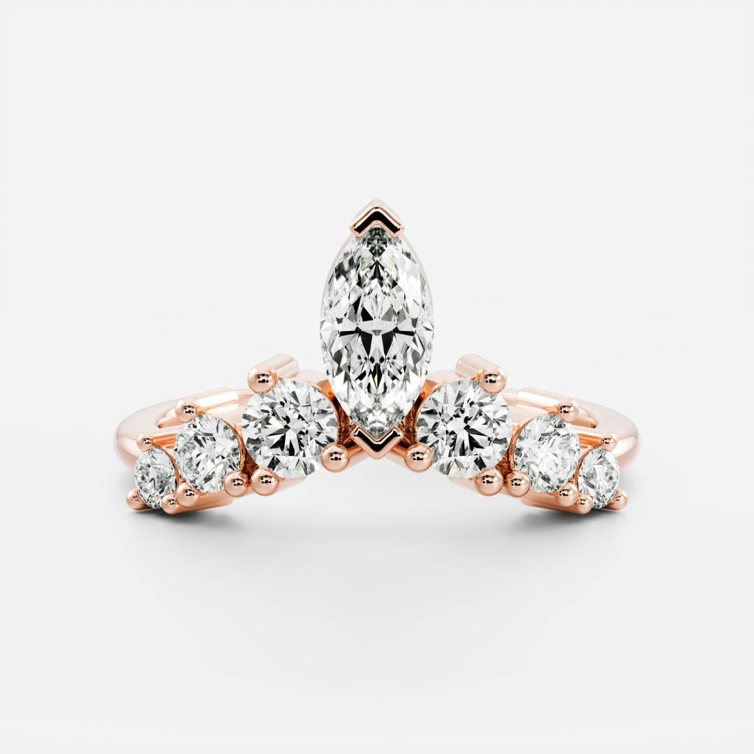 Graduated Diamond Curved Band- 0.66 CT Round Lab Grown Diamond Wedding BandGraduated Diamond Curved Band- 0.66 CT Round Lab Grown Diamond Wedding Band - Detail view