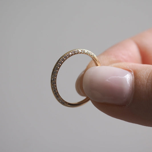 Half Eternity- 0.10 CT Round Lab Grown Diamond Wedding BandHalf Eternity- 0.10 CT Round Lab Grown Diamond Wedding Band - Front view