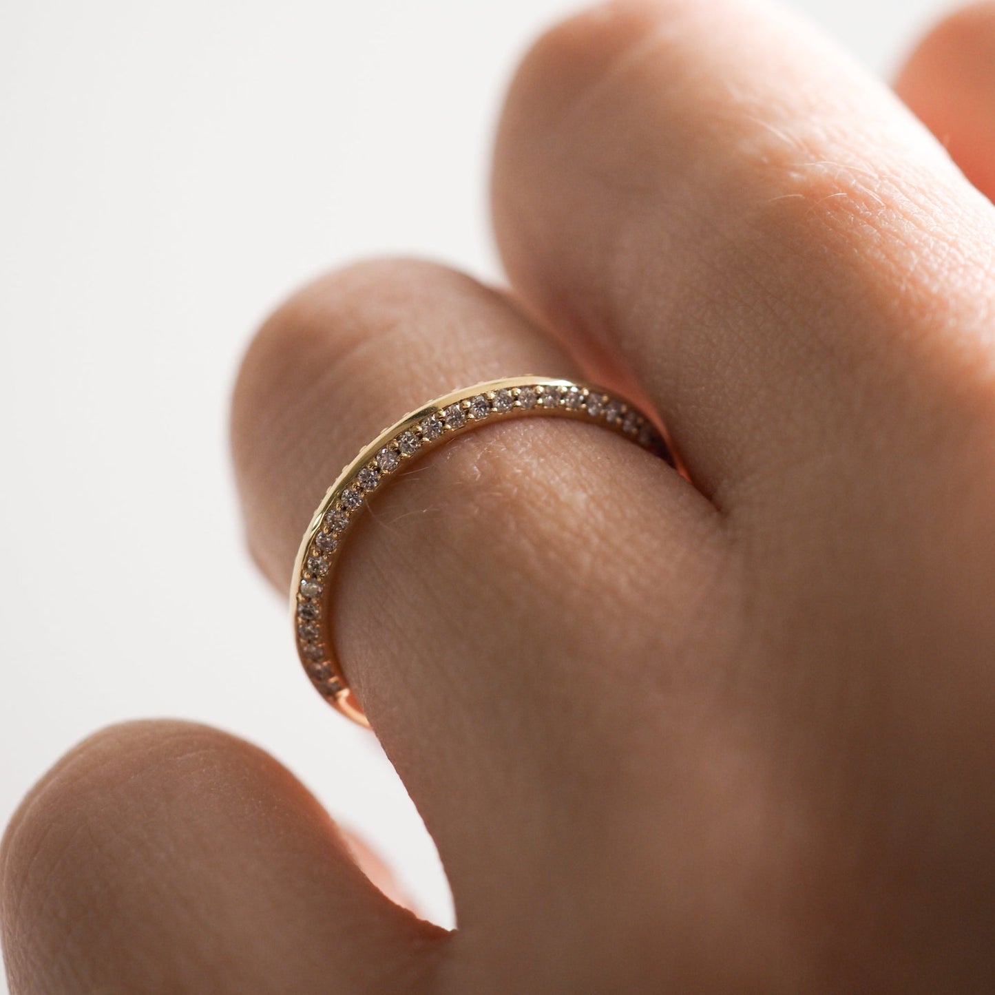 Half Eternity- 0.10 CT Round Lab Grown Diamond Wedding BandHalf Eternity- 0.10 CT Round Lab Grown Diamond Wedding Band - Side view