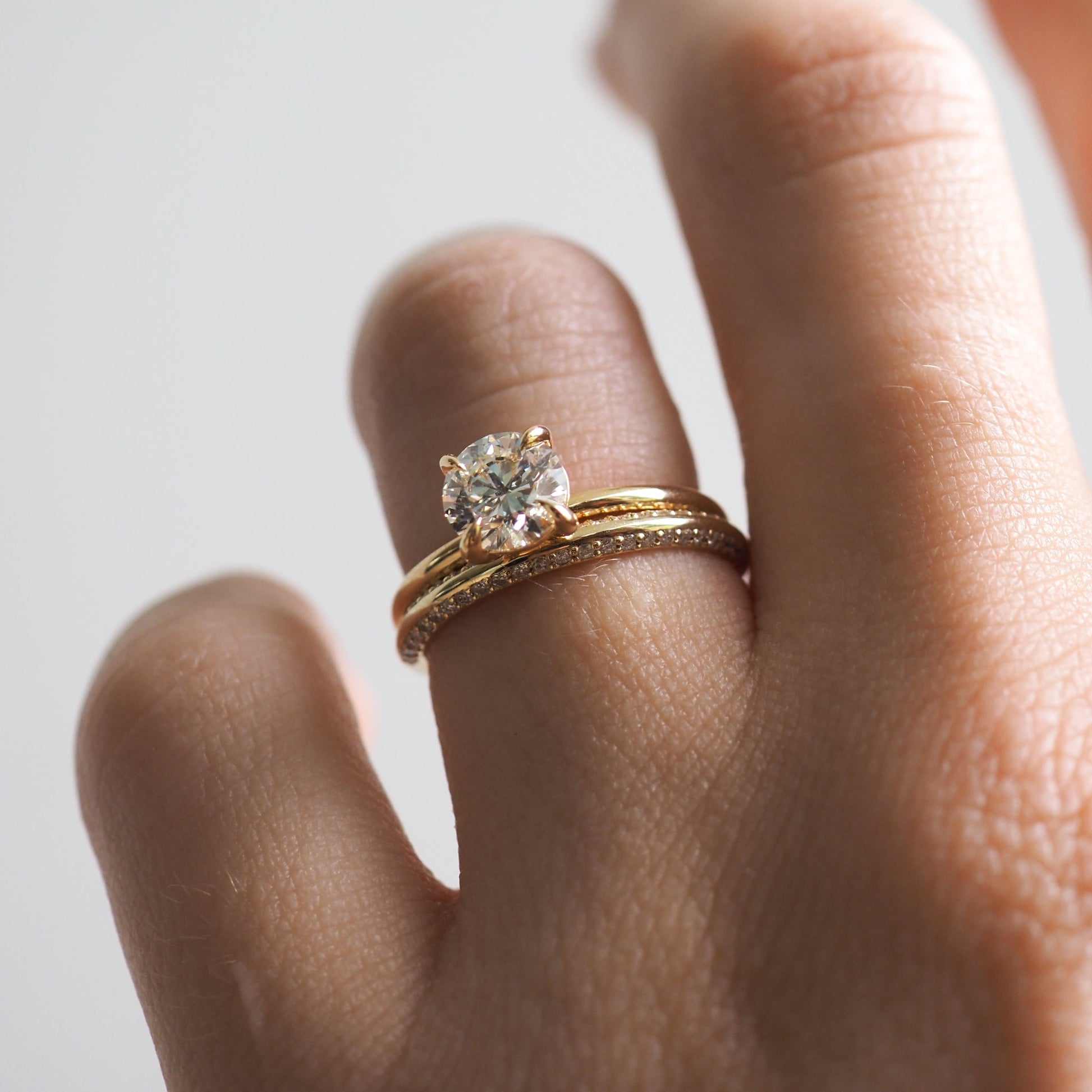 Half Eternity- 0.10 CT Round Lab Grown Diamond Wedding BandHalf Eternity- 0.10 CT Round Lab Grown Diamond Wedding Band - Back view