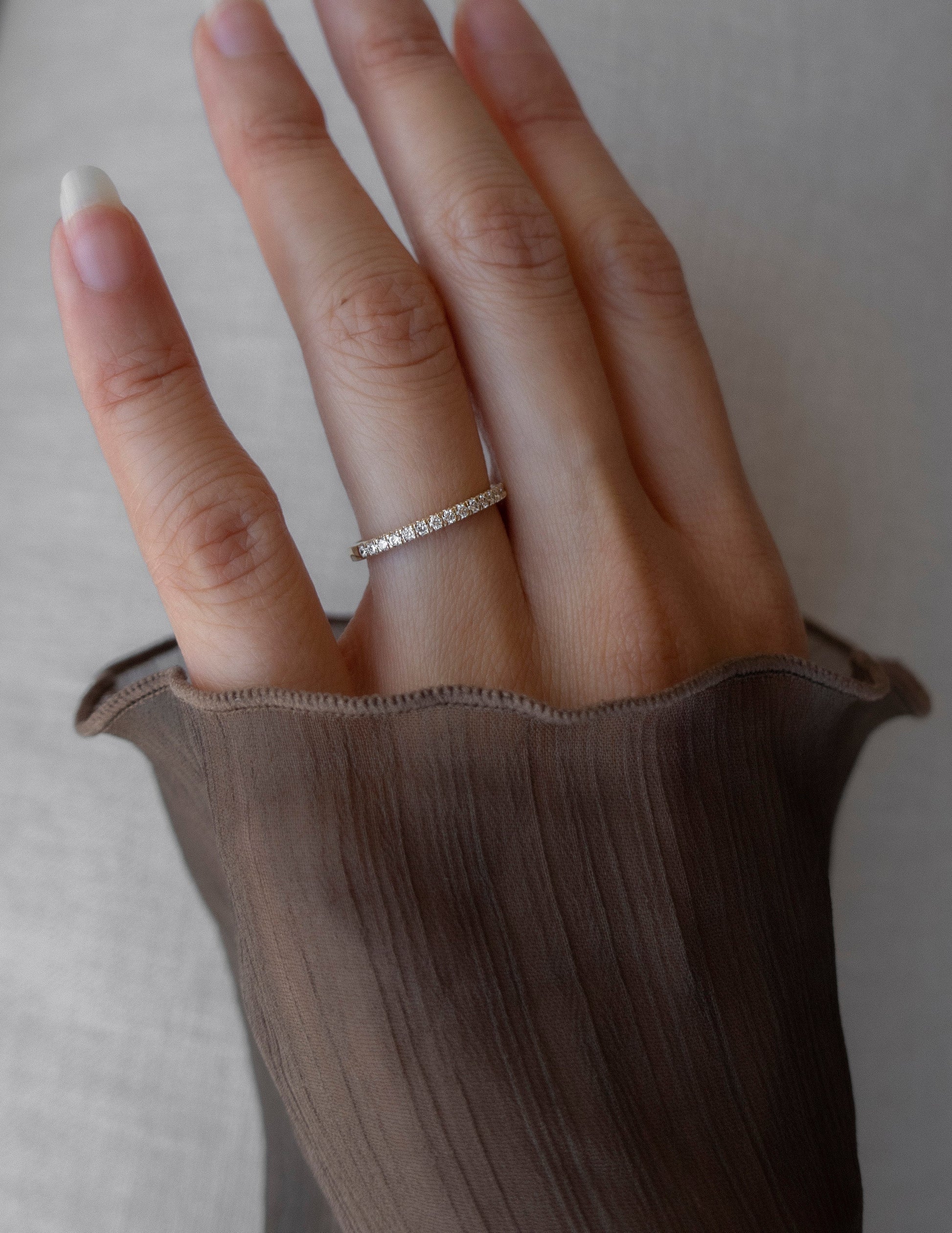 Half Eternity- 0.26 CT Round Lab Grown Diamond Wedding BandHalf Eternity- 0.26 CT Round Lab Grown Diamond Wedding Band - Front view