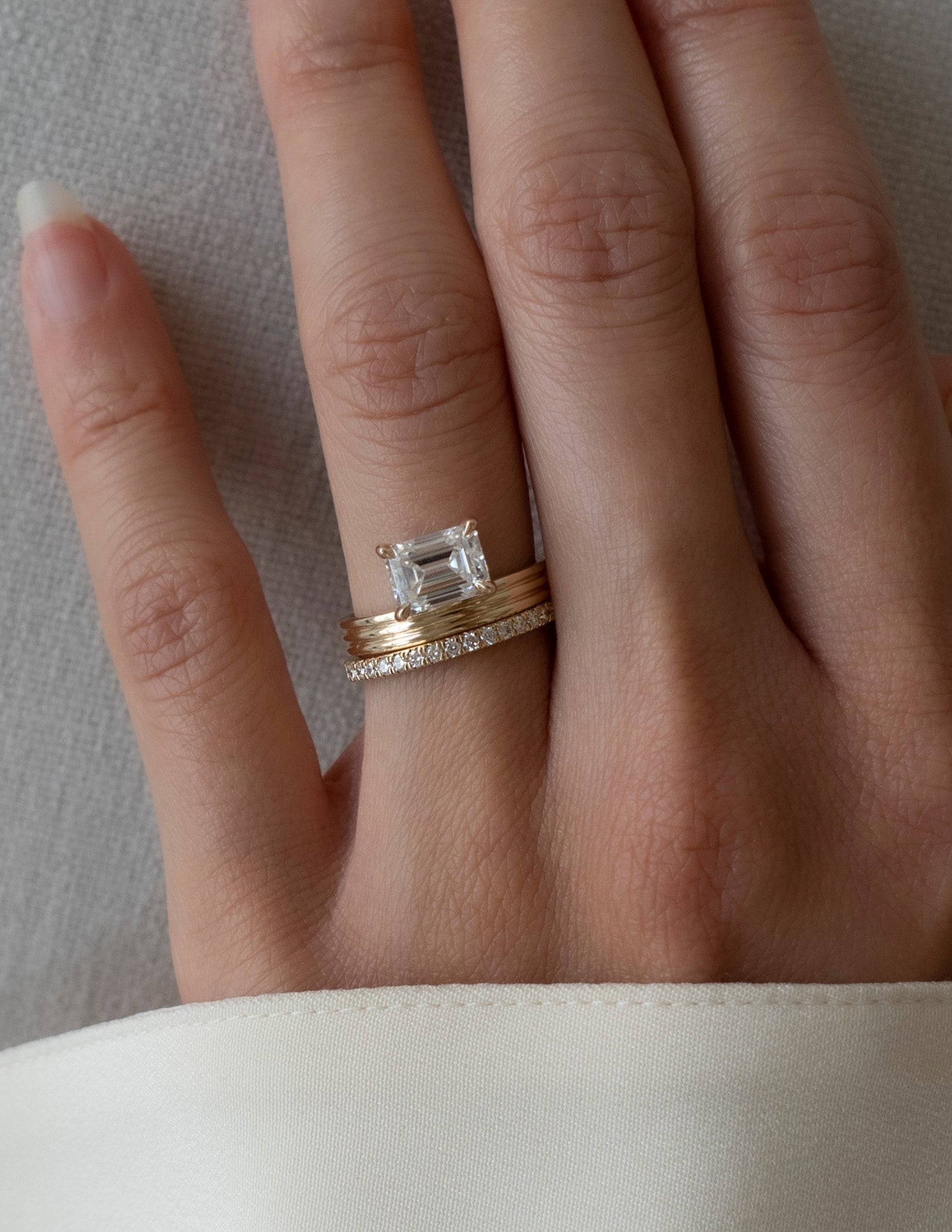 Half Eternity- 0.26 CT Round Lab Grown Diamond Wedding BandHalf Eternity- 0.26 CT Round Lab Grown Diamond Wedding Band - Back view