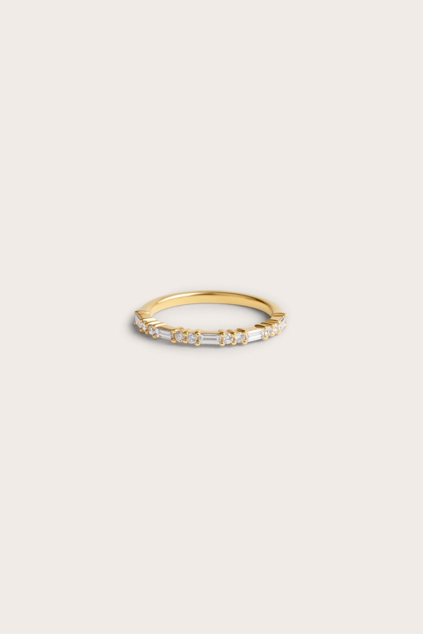 Half Eternity- 0.32 CT Round & Baguette Lab Grown Diamond Wedding BandHalf Eternity- 0.32 CT Round & Baguette Lab Grown Diamond Wedding Band - Front view