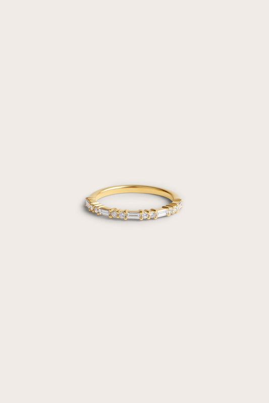 Half Eternity- 0.32 CT Round & Baguette Lab Grown Diamond Wedding BandHalf Eternity- 0.32 CT Round & Baguette Lab Grown Diamond Wedding Band - Front view
