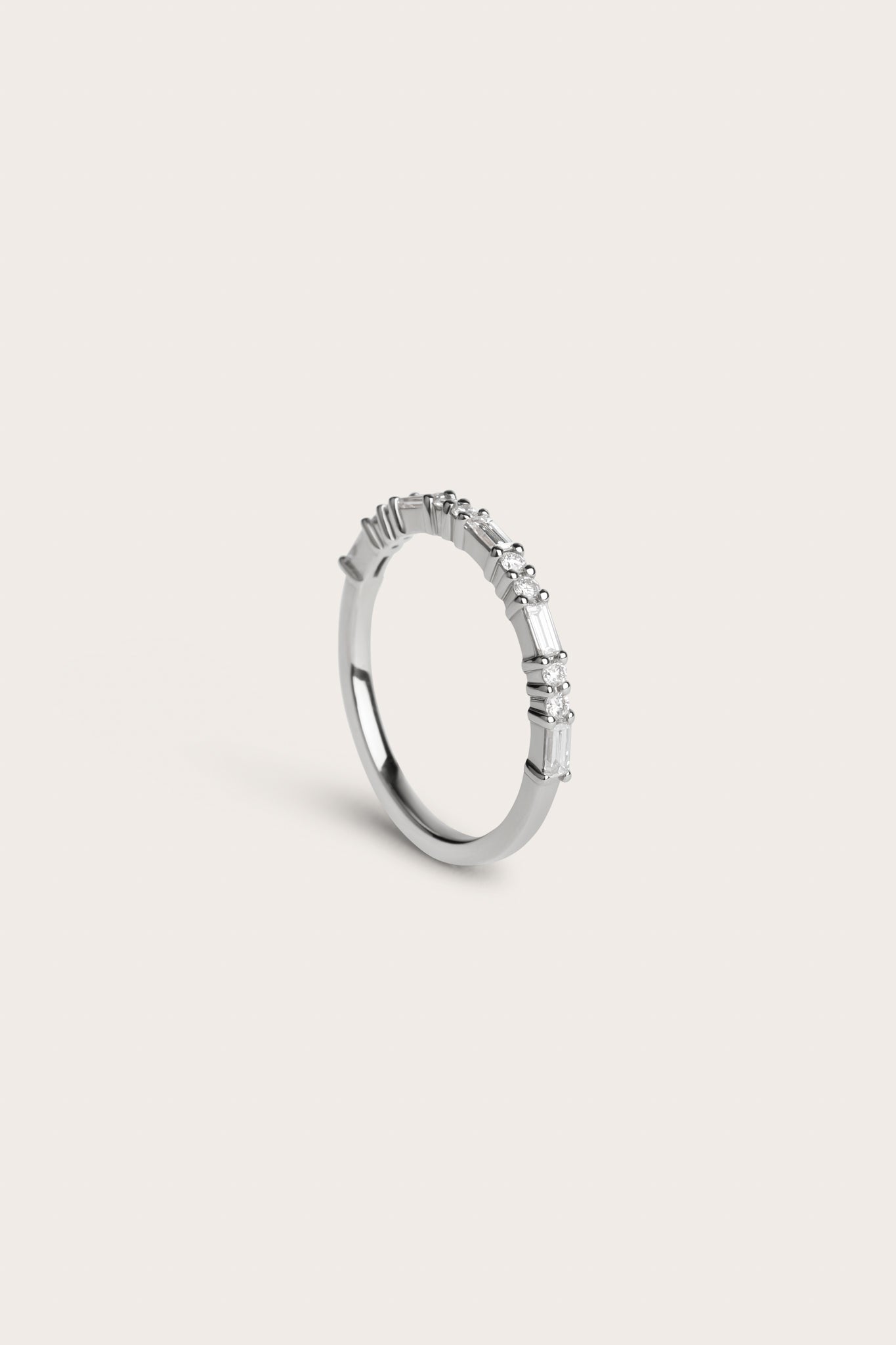 Half Eternity- 0.32 CT Round & Baguette Lab Grown Diamond Wedding BandHalf Eternity- 0.32 CT Round & Baguette Lab Grown Diamond Wedding Band - Back view