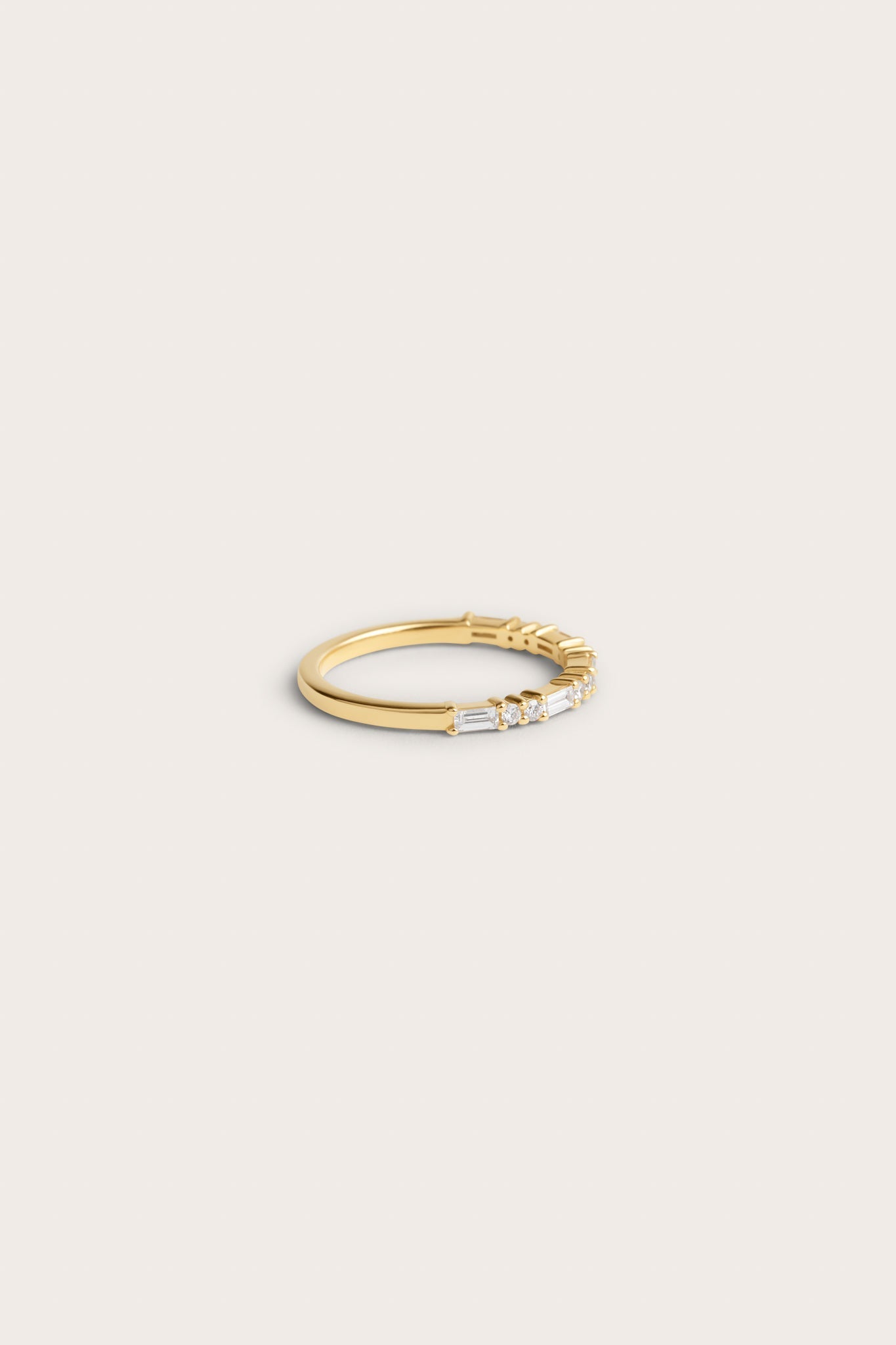 Half Eternity- 0.32 CT Round & Baguette Lab Grown Diamond Wedding BandHalf Eternity- 0.32 CT Round & Baguette Lab Grown Diamond Wedding Band - Front view