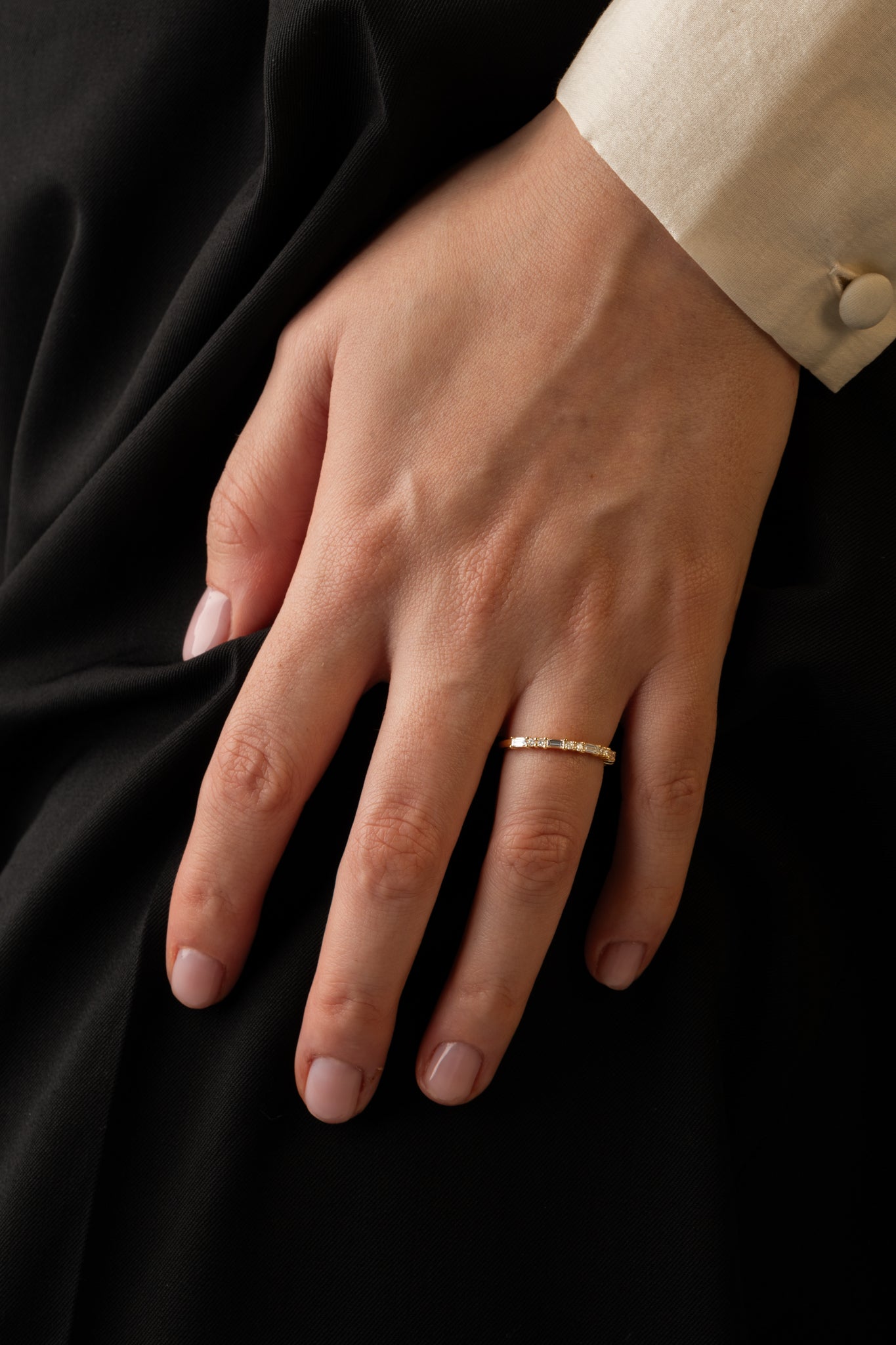 Half Eternity- 0.32 CT Round & Baguette Lab Grown Diamond Wedding BandHalf Eternity- 0.32 CT Round & Baguette Lab Grown Diamond Wedding Band - Detail view