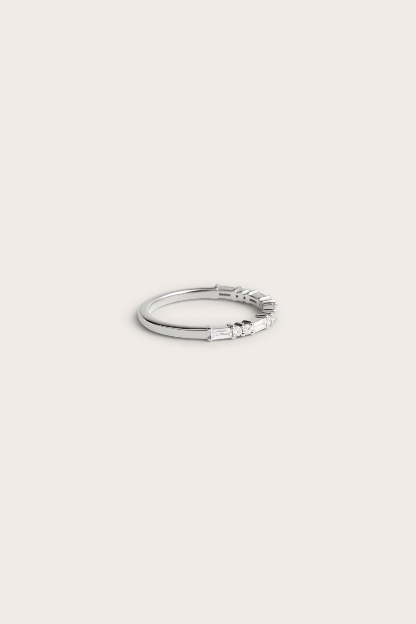 Half Eternity- 0.32 CT Round & Baguette Lab Grown Diamond Wedding BandHalf Eternity- 0.32 CT Round & Baguette Lab Grown Diamond Wedding Band - Front view