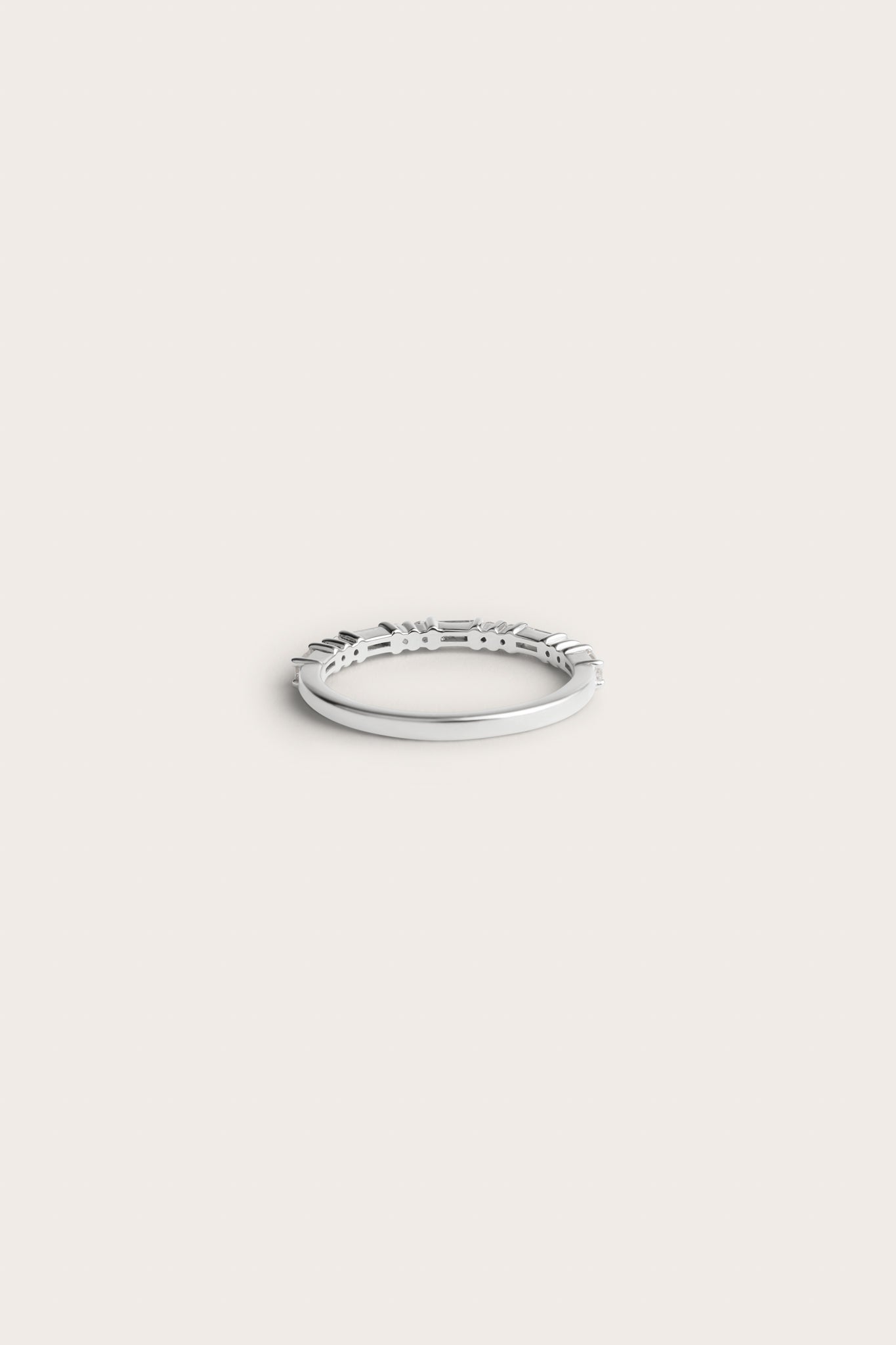 Half Eternity- 0.32 CT Round & Baguette Lab Grown Diamond Wedding BandHalf Eternity- 0.32 CT Round & Baguette Lab Grown Diamond Wedding Band - Side view