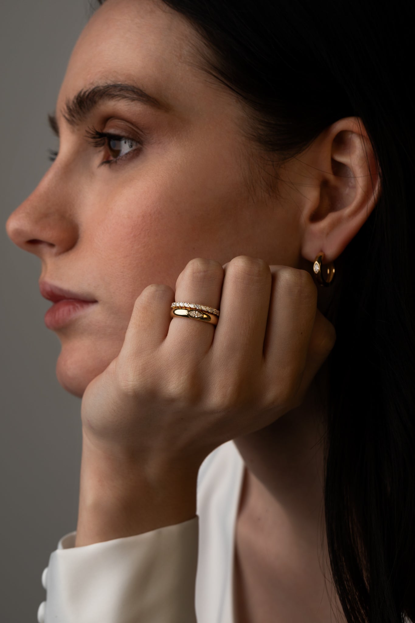 Half Eternity- 0.35 CT Marquise Lab Grown Diamond Wedding BandHalf Eternity- 0.35 CT Marquise Lab Grown Diamond Wedding Band - Detail view