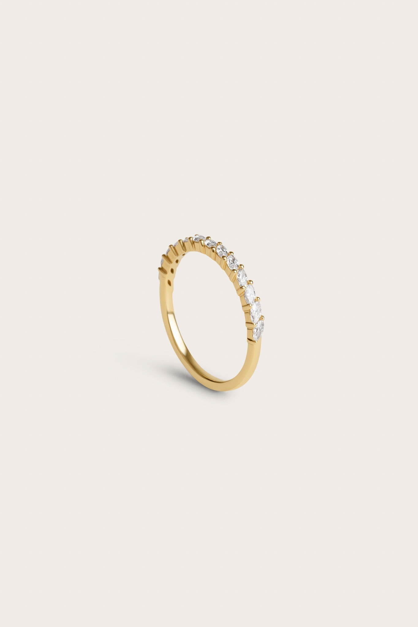 Half Eternity- 0.35 CT Marquise Lab Grown Diamond Wedding BandHalf Eternity- 0.35 CT Marquise Lab Grown Diamond Wedding Band - Front view