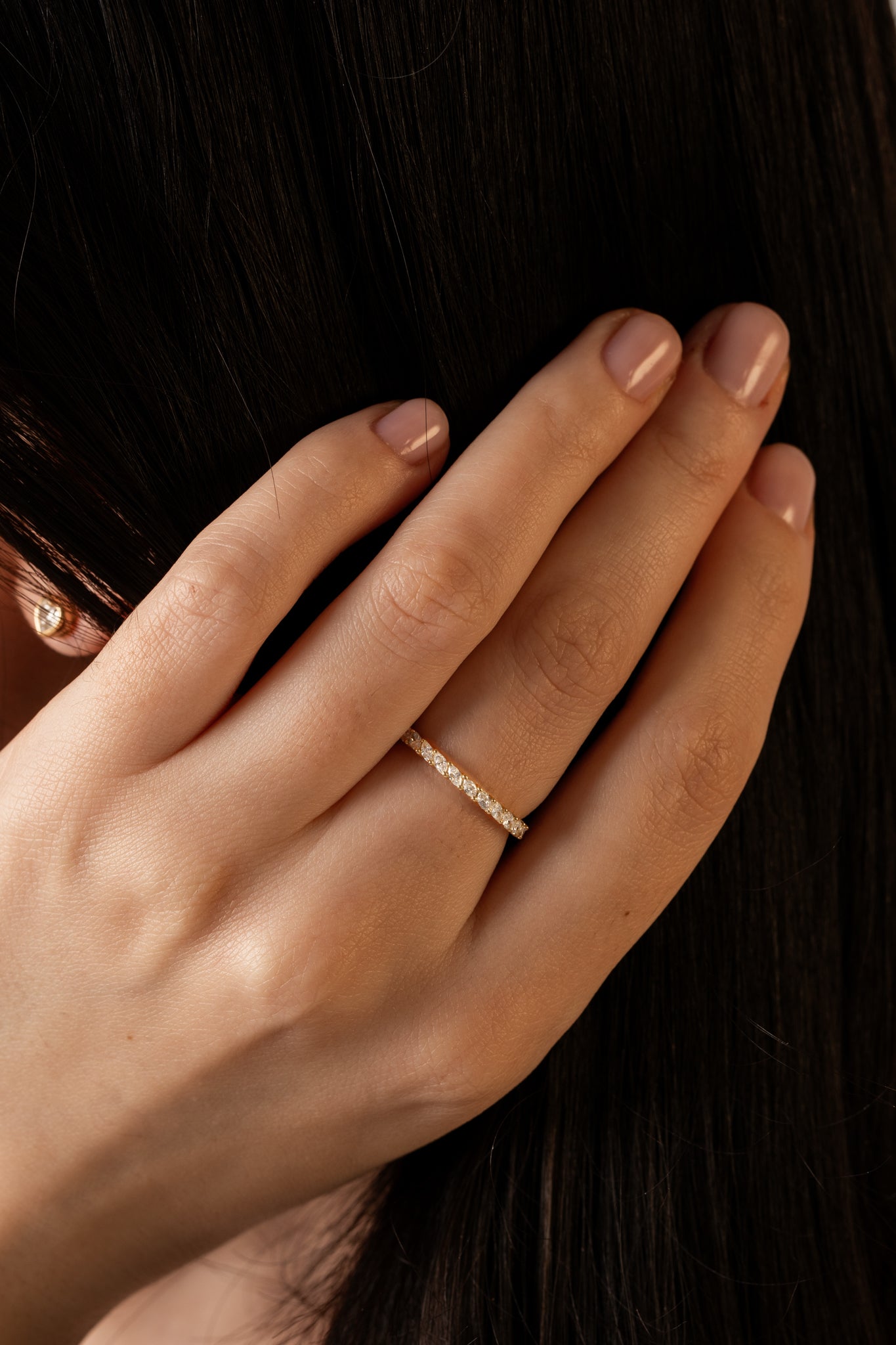 Half Eternity- 0.35 CT Marquise Lab Grown Diamond Wedding BandHalf Eternity- 0.35 CT Marquise Lab Grown Diamond Wedding Band - Detail view
