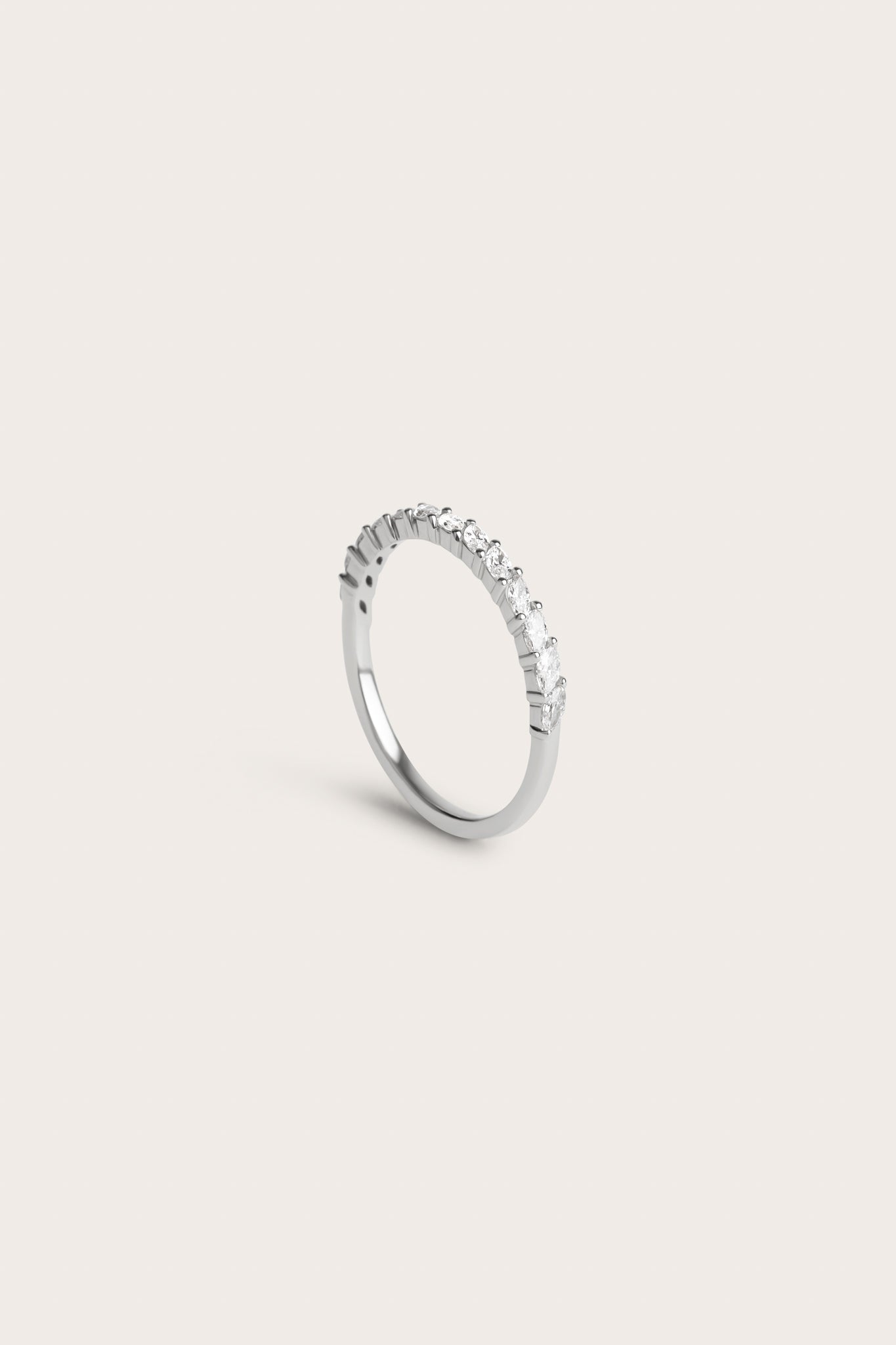 Half Eternity- 0.35 CT Marquise Lab Grown Diamond Wedding BandHalf Eternity- 0.35 CT Marquise Lab Grown Diamond Wedding Band - Front view