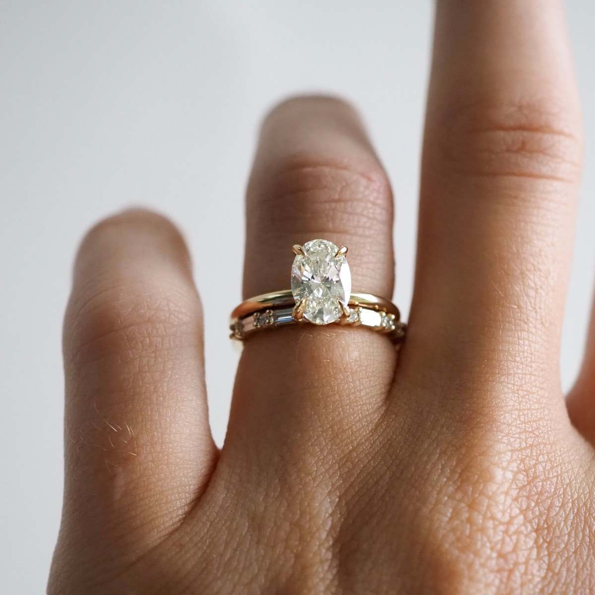 Half Eternity- 0.40 CT Baguette & Round Lab Grown Diamond Wedding BandHalf Eternity- 0.40 CT Baguette & Round Lab Grown Diamond Wedding Band - Detail view
