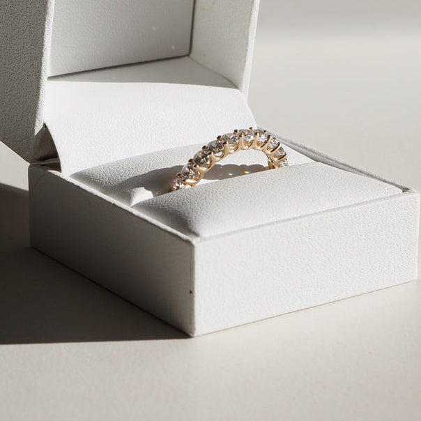 Half Eternity- 0.40 CT Round Lab Grown Diamond Wedding BandHalf Eternity- 0.40 CT Round Lab Grown Diamond Wedding Band - Front view