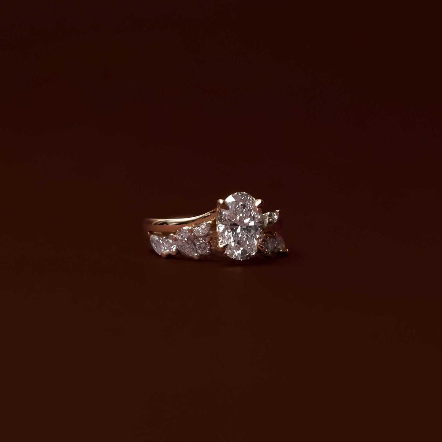 Half Eternity- 0.53 CT Round & Marquise Lab Grown Diamond Wedding BandHalf Eternity- 0.53 CT Round & Marquise Lab Grown Diamond Wedding Band - On model