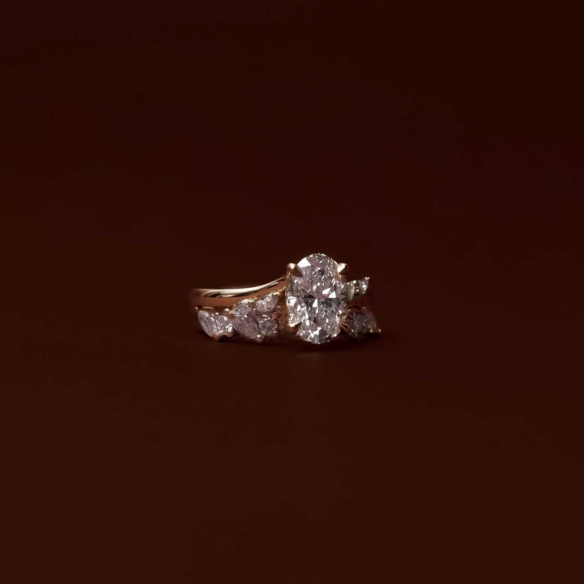 Half Eternity- 0.53 CT Round & Marquise Lab Grown Diamond Wedding BandHalf Eternity- 0.53 CT Round & Marquise Lab Grown Diamond Wedding Band - On model