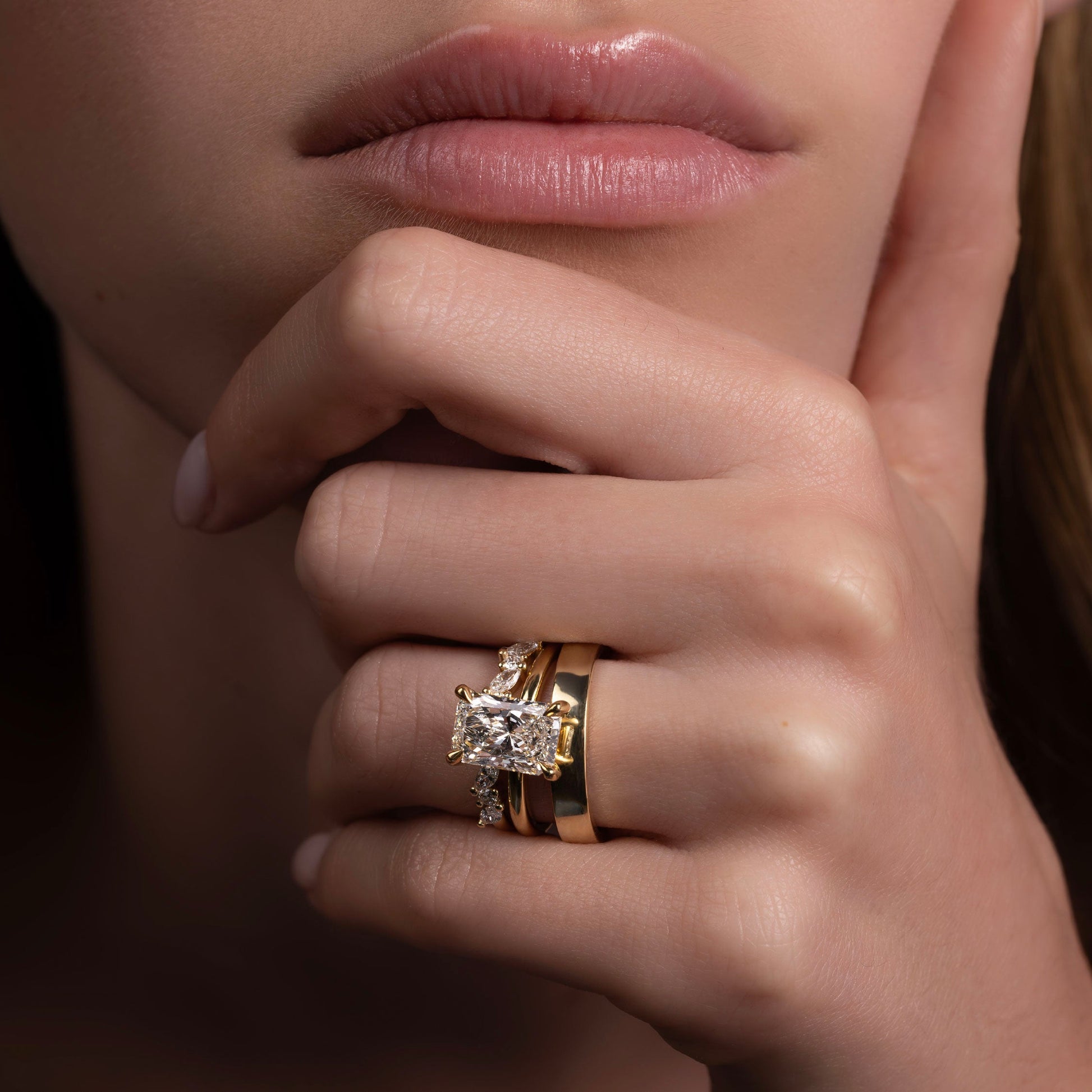 Half Eternity- 0.53 CT Round & Marquise Lab Grown Diamond Wedding BandHalf Eternity- 0.53 CT Round & Marquise Lab Grown Diamond Wedding Band - Side view