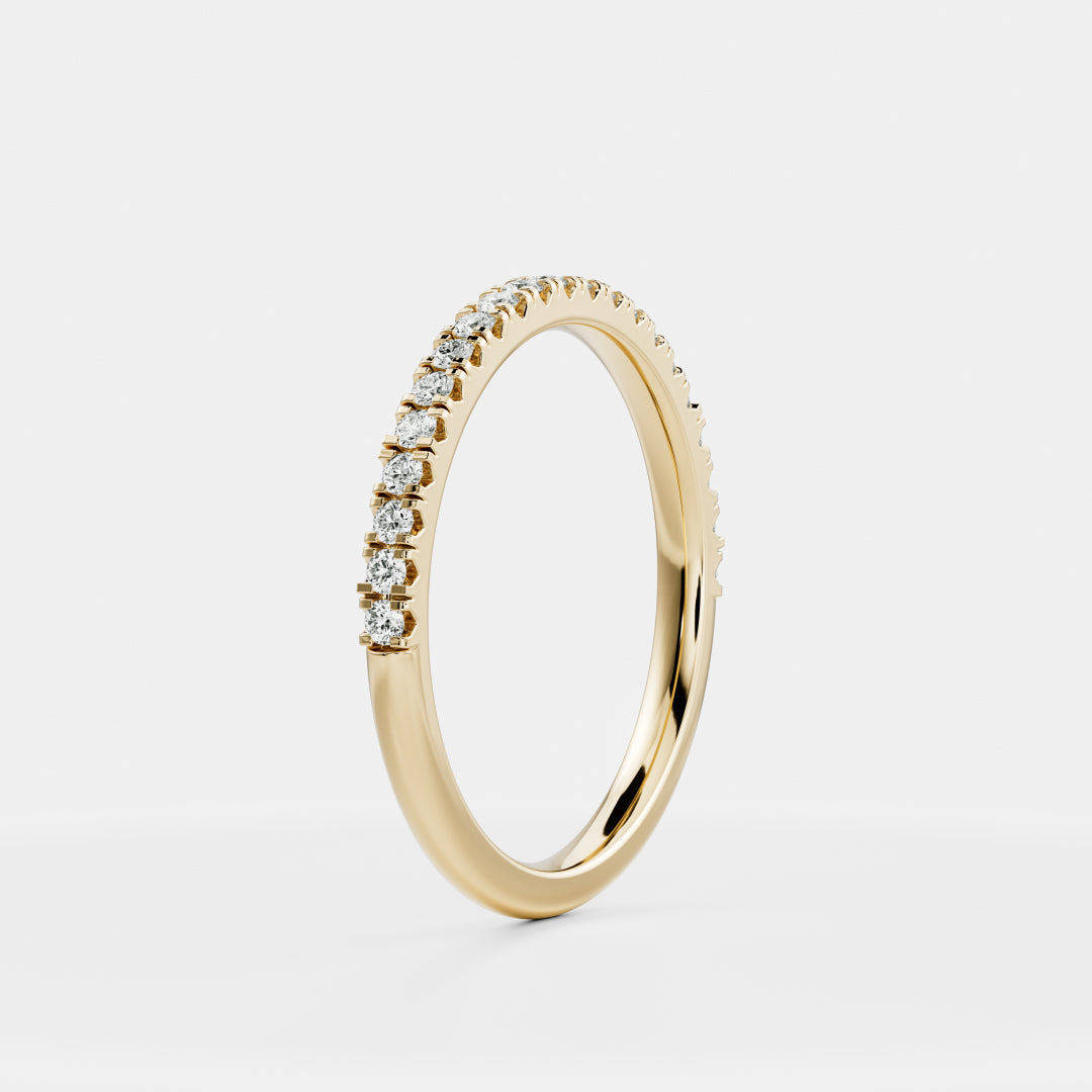 Half Eternity- 0.55 CT Round Lab Grown Diamond Wedding BandHalf Eternity- 0.55 CT Round Lab Grown Diamond Wedding Band - Front view