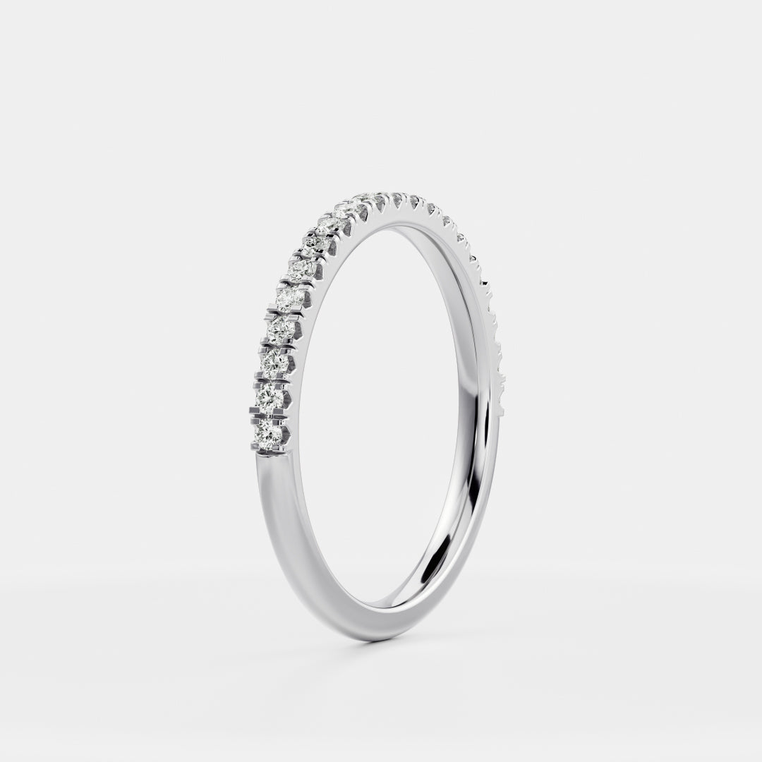 Half Eternity- 0.55 CT Round Lab Grown Diamond Wedding BandHalf Eternity- 0.55 CT Round Lab Grown Diamond Wedding Band - Detail view
