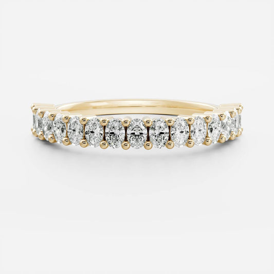 Half Eternity- 0.95 CT Oval Lab Grown Diamond Wedding BandHalf Eternity- 0.95 CT Oval Lab Grown Diamond Wedding Band - Front view
