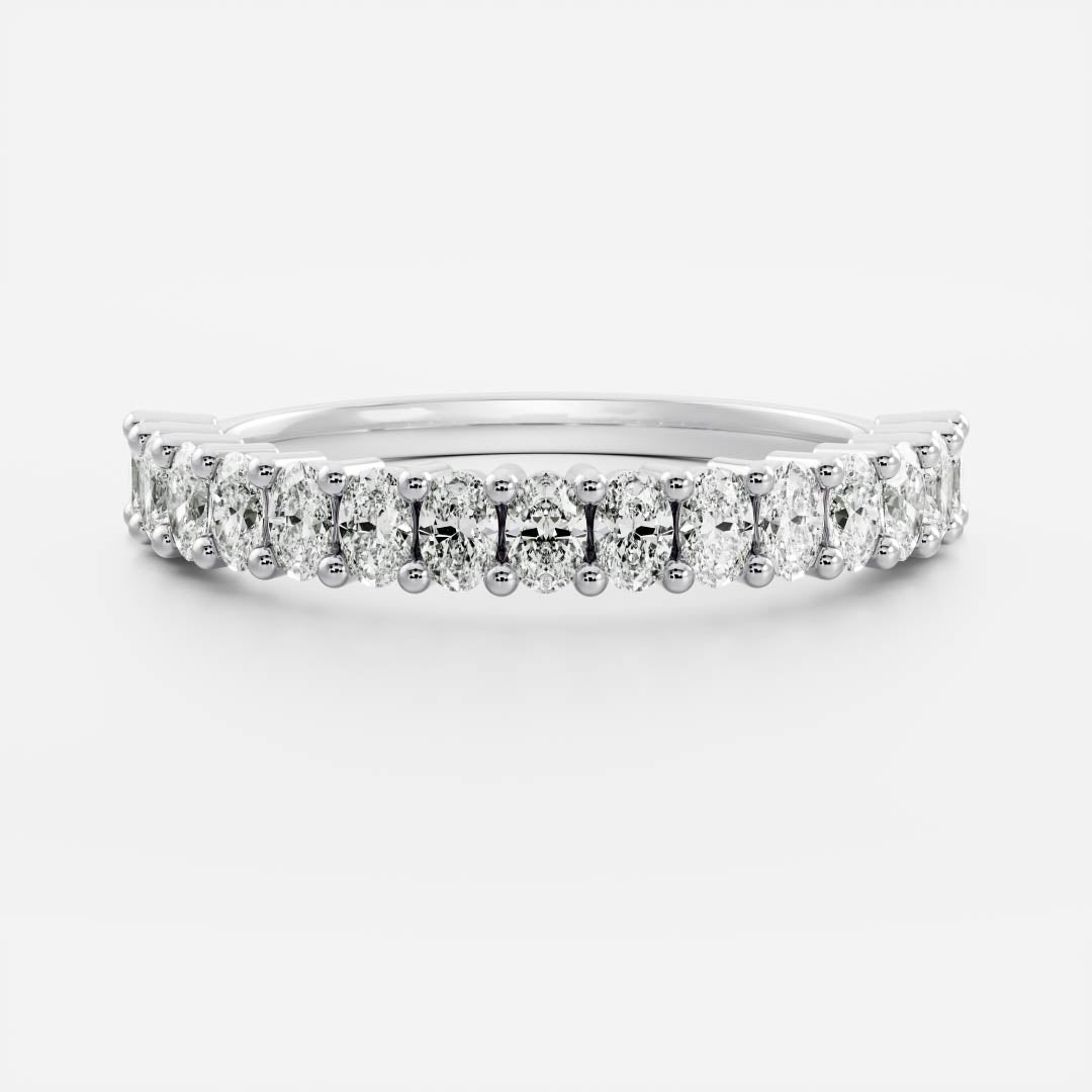 Half Eternity- 0.95 CT Oval Lab Grown Diamond Wedding BandHalf Eternity- 0.95 CT Oval Lab Grown Diamond Wedding Band - Back view