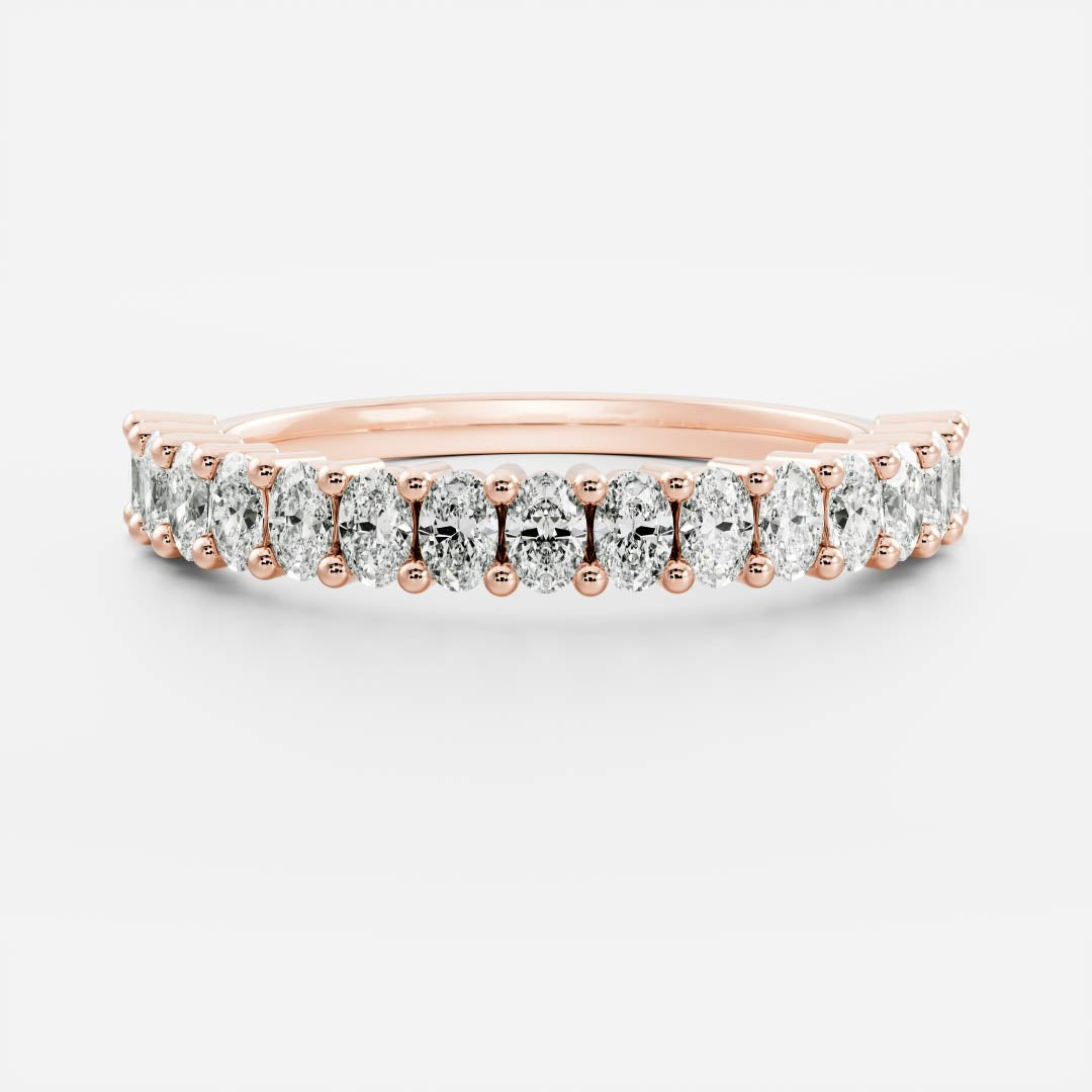 Half Eternity- 0.95 CT Oval Lab Grown Diamond Wedding BandHalf Eternity- 0.95 CT Oval Lab Grown Diamond Wedding Band - Lifestyle