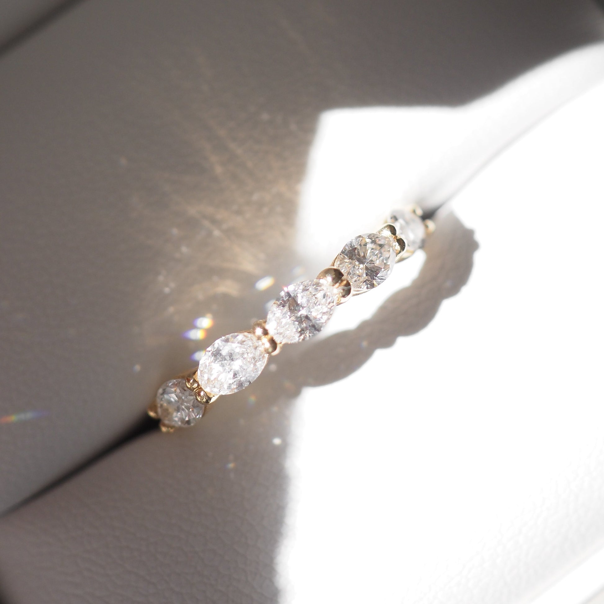 Half Eternity- 1.0 CT Marquise Lab Grown Diamond Wedding BandHalf Eternity- 1.0 CT Marquise Lab Grown Diamond Wedding Band - Side view