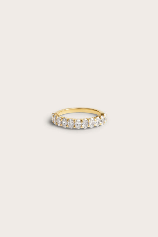 Half Eternity- 1.2 CT Oval Lab Grown Diamond Wedding BandHalf Eternity- 1.2 CT Oval Lab Grown Diamond Wedding Band - Front view