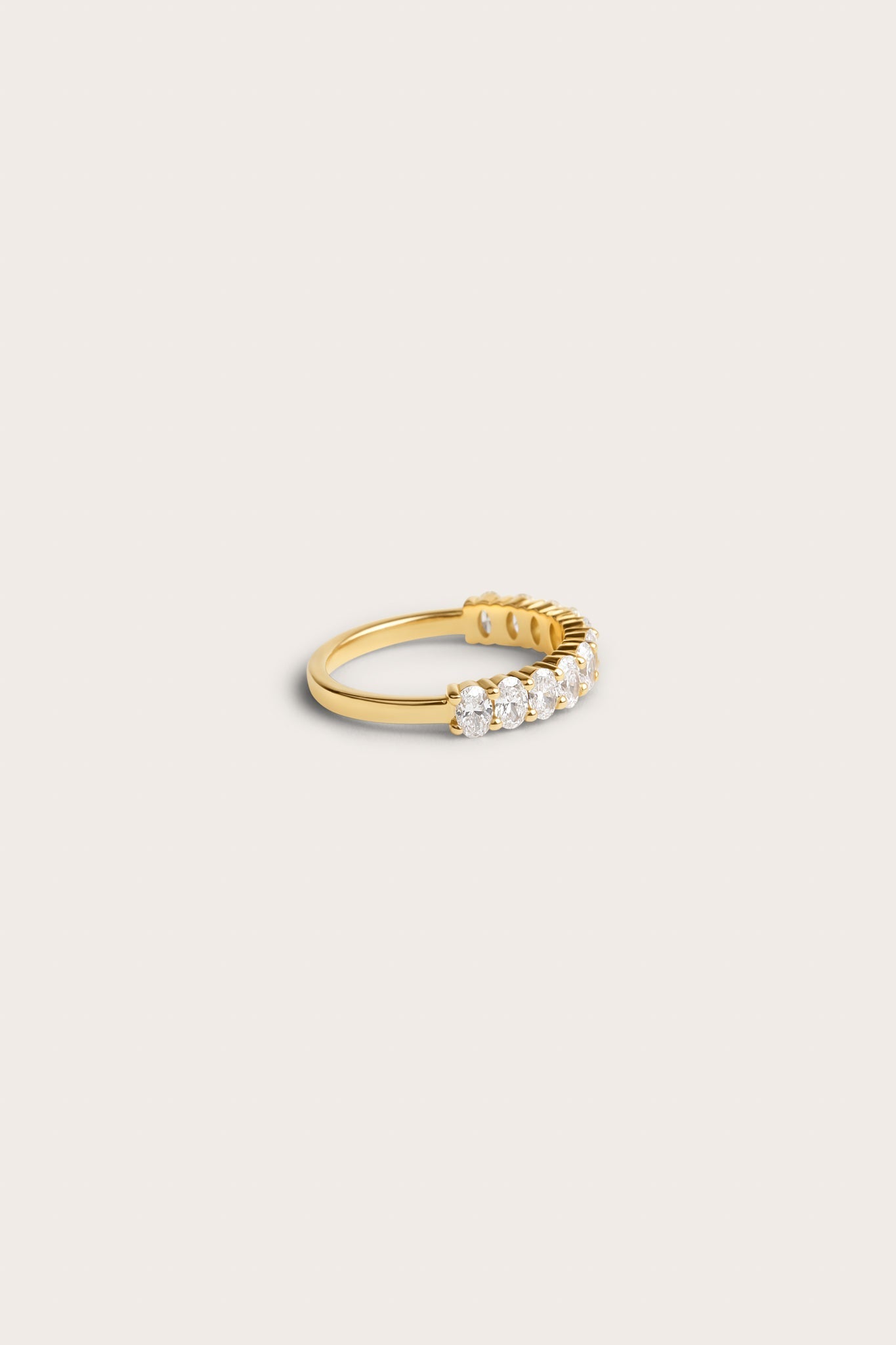Half Eternity- 1.2 CT Oval Lab Grown Diamond Wedding BandHalf Eternity- 1.2 CT Oval Lab Grown Diamond Wedding Band - Side view