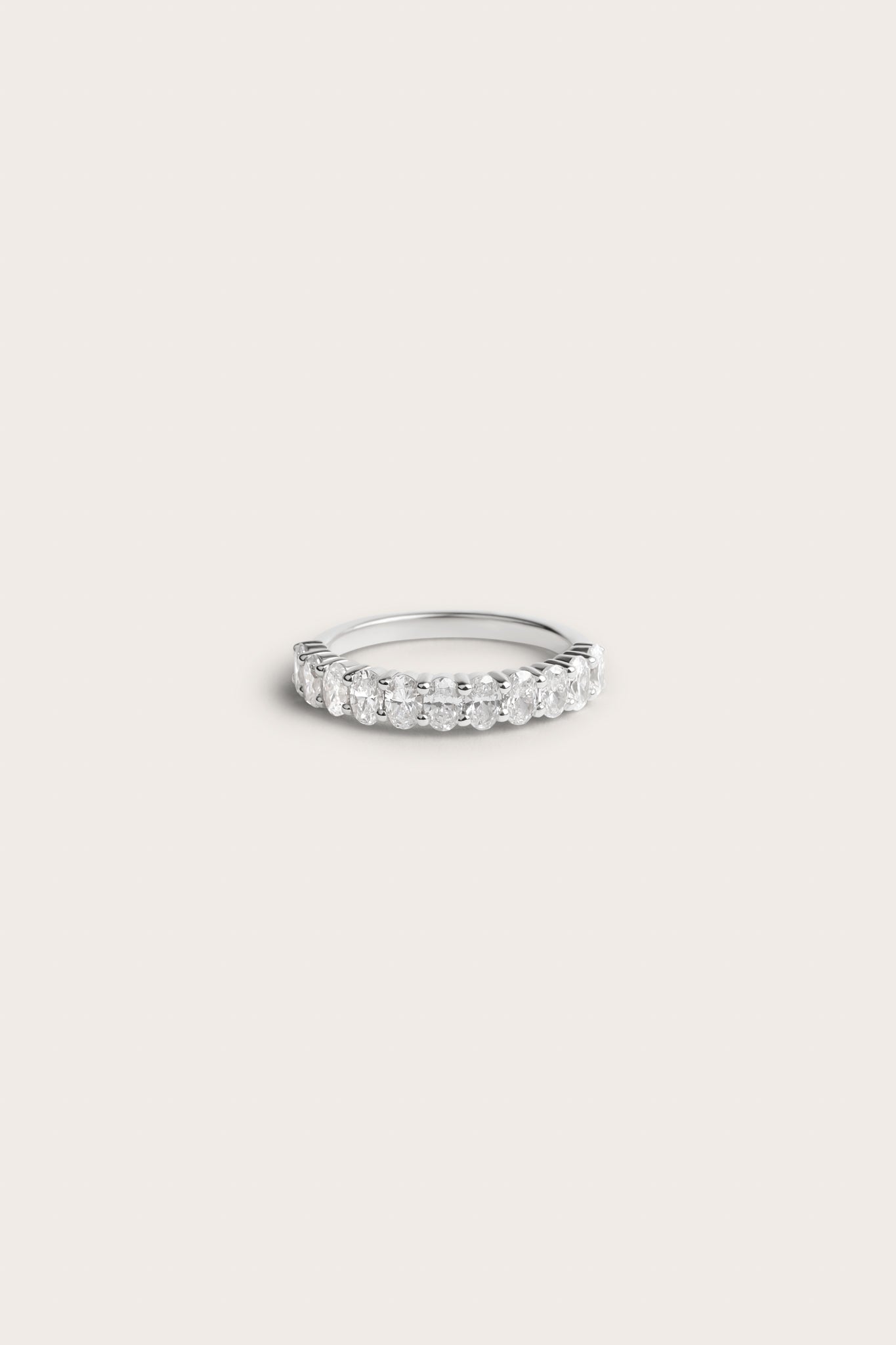 Half Eternity- 1.2 CT Oval Lab Grown Diamond Wedding BandHalf Eternity- 1.2 CT Oval Lab Grown Diamond Wedding Band - Lifestyle