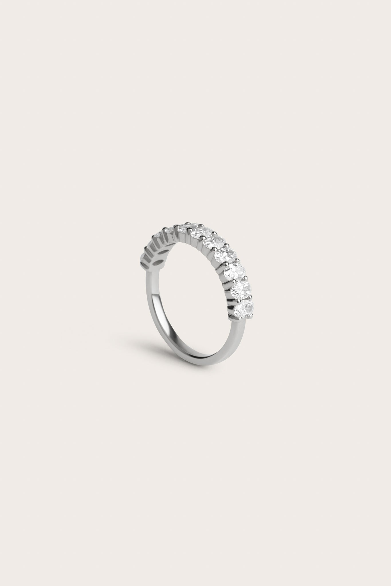 Half Eternity- 1.2 CT Oval Lab Grown Diamond Wedding BandHalf Eternity- 1.2 CT Oval Lab Grown Diamond Wedding Band - Front view