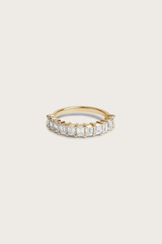 Half Eternity- 1.6 CT Emerald Lab Grown Diamond Wedding BandHalf Eternity- 1.6 CT Emerald Lab Grown Diamond Wedding Band - Front view