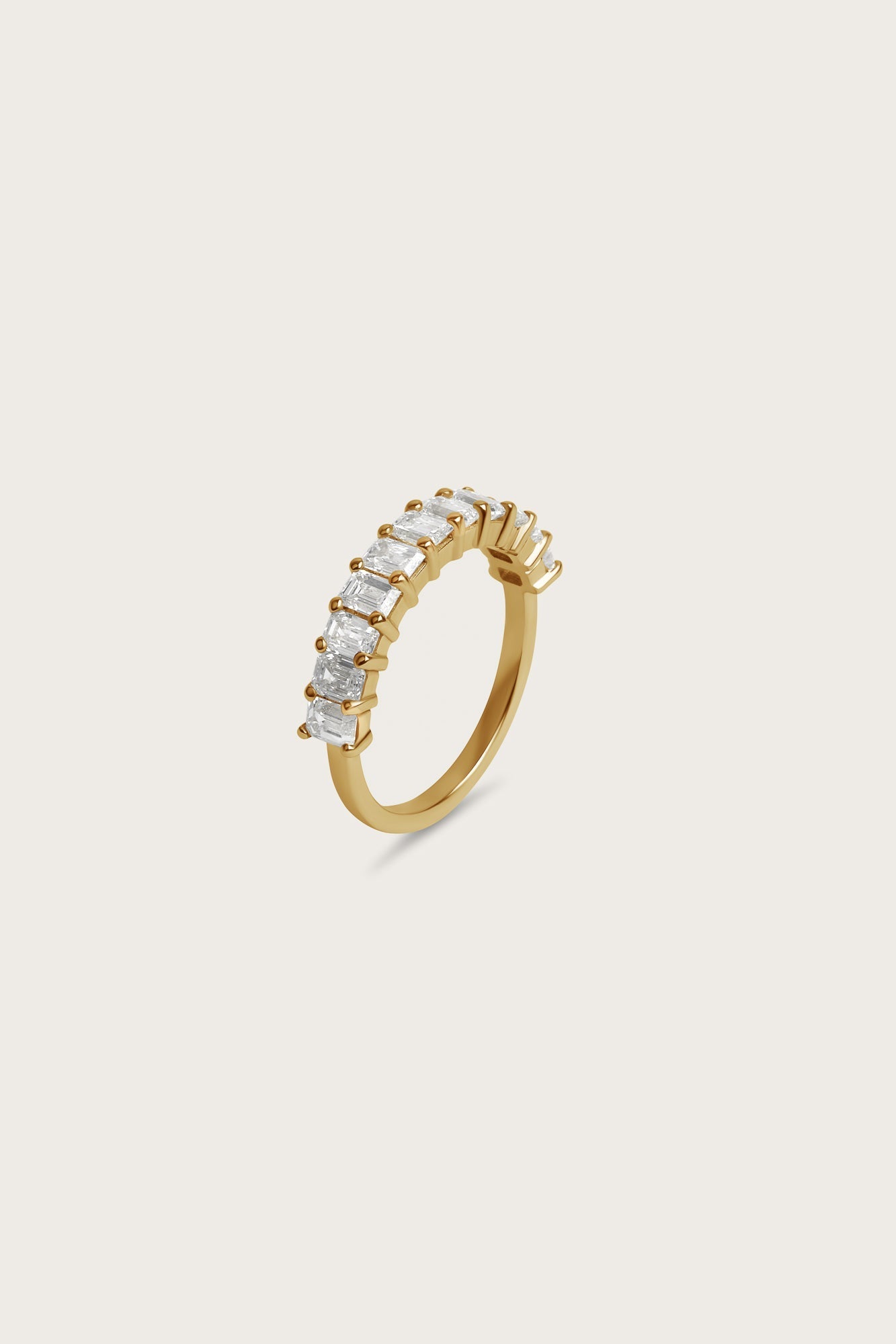 Half Eternity- 1.6 CT Emerald Lab Grown Diamond Wedding BandHalf Eternity- 1.6 CT Emerald Lab Grown Diamond Wedding Band - Front view