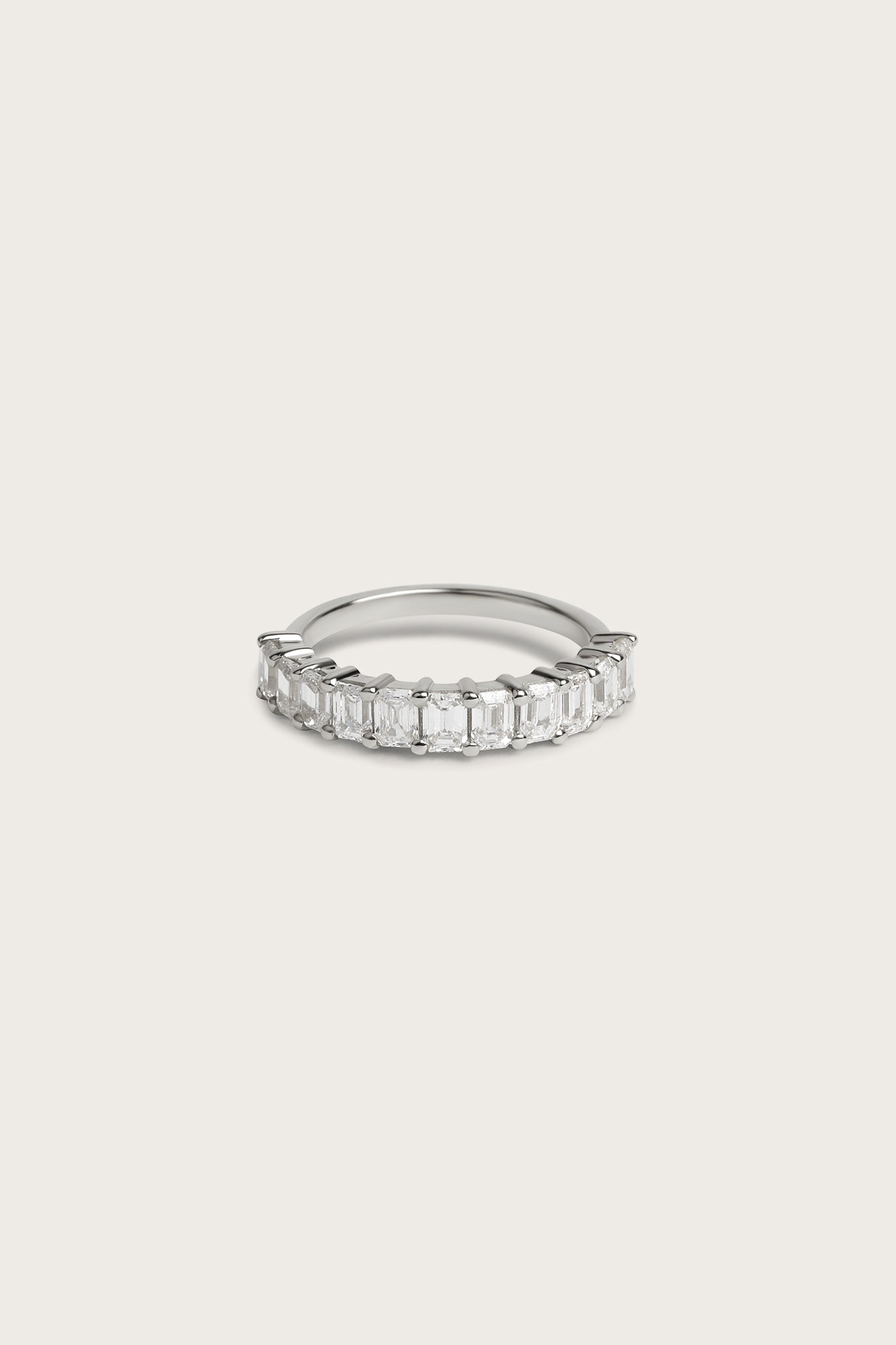 Half Eternity- 1.6 CT Emerald Lab Grown Diamond Wedding BandHalf Eternity- 1.6 CT Emerald Lab Grown Diamond Wedding Band - Detail view