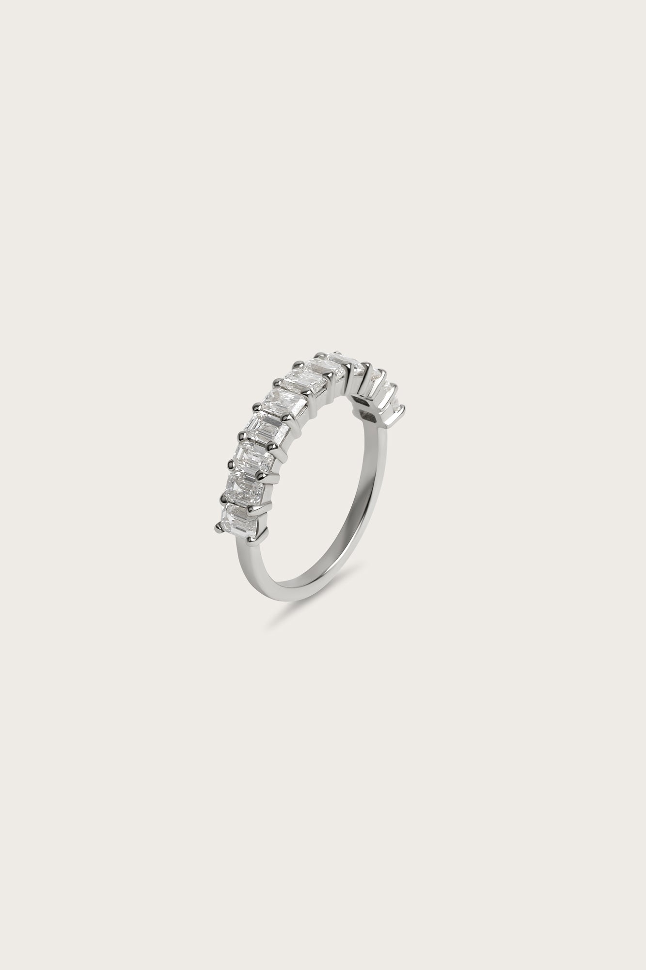 Half Eternity- 1.6 CT Emerald Lab Grown Diamond Wedding BandHalf Eternity- 1.6 CT Emerald Lab Grown Diamond Wedding Band - Lifestyle