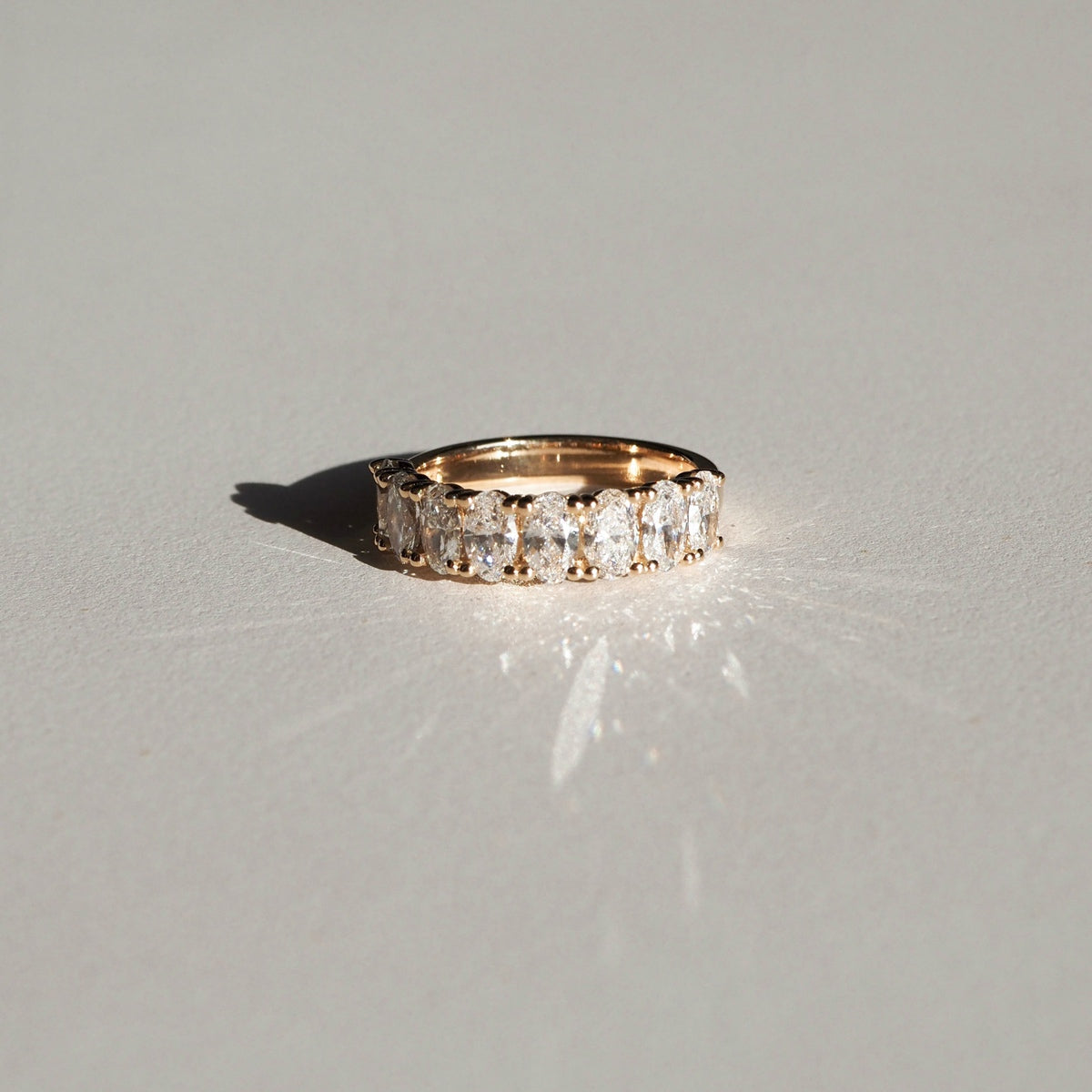 Half Eternity- 1.6 CT Oval Lab Grown Diamond Wedding BandHalf Eternity- 1.6 CT Oval Lab Grown Diamond Wedding Band - Front view