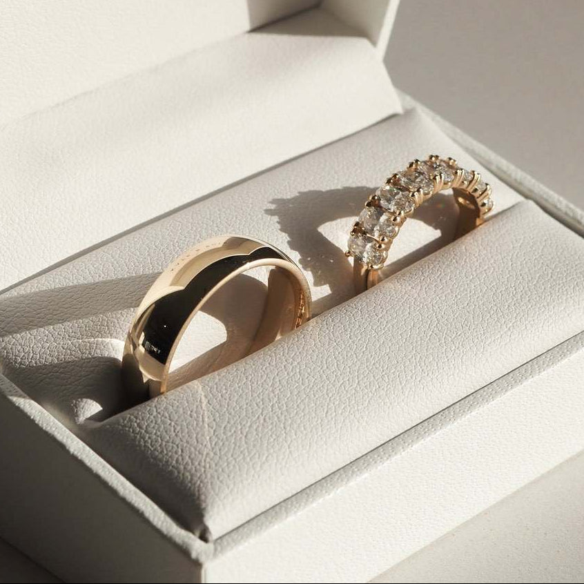 Half Eternity- 1.6 CT Oval Lab Grown Diamond Wedding BandHalf Eternity- 1.6 CT Oval Lab Grown Diamond Wedding Band - Side view