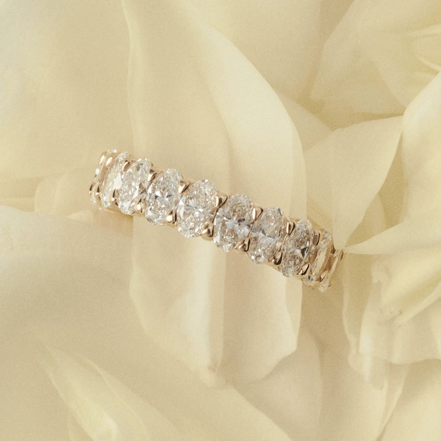 Half Eternity- 1.6 CT Oval Lab Grown Diamond Wedding BandHalf Eternity- 1.6 CT Oval Lab Grown Diamond Wedding Band - Back view