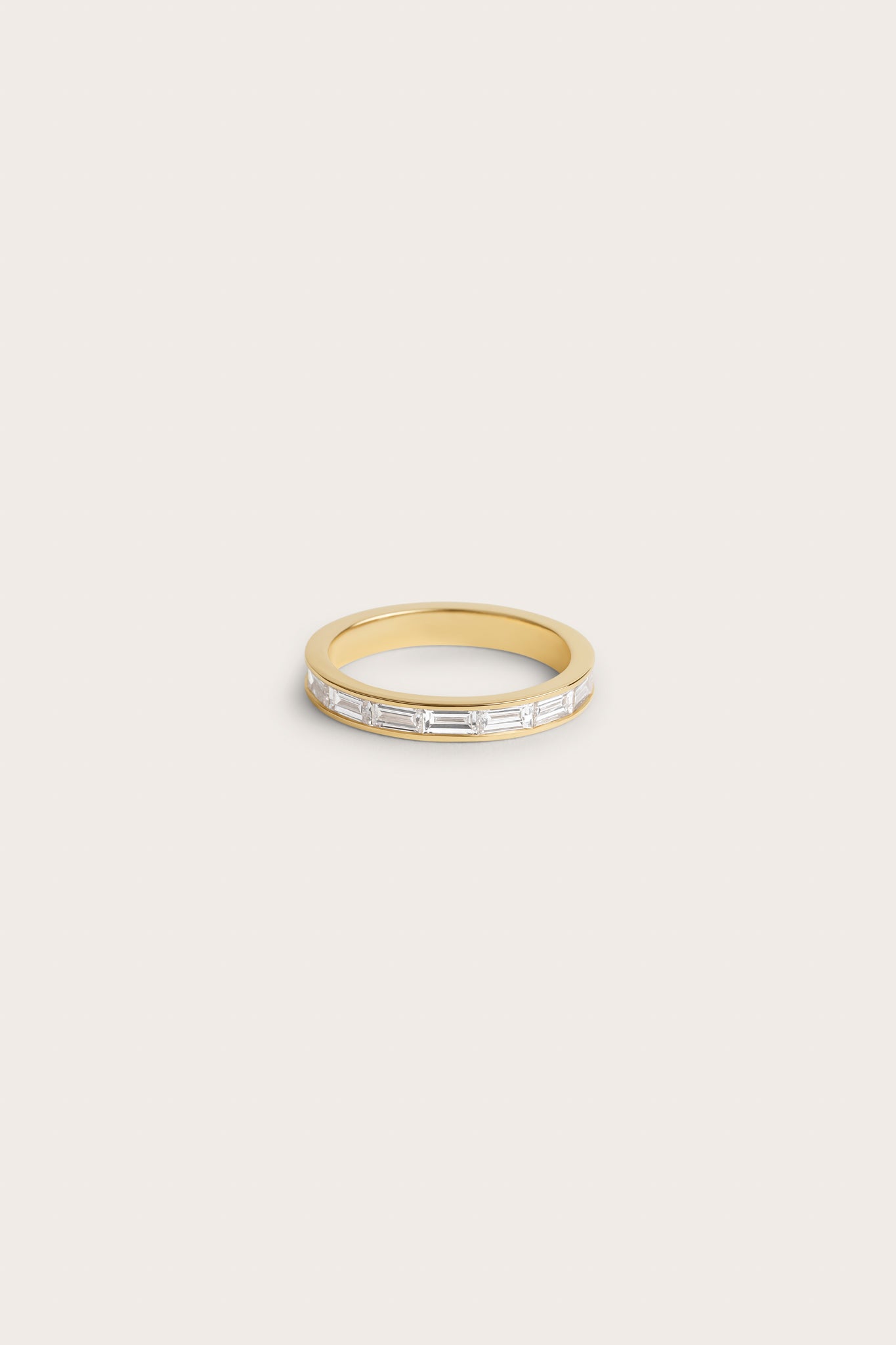 Half Eternity Channel Set- 0.90 CT Baguette Lab Grown Diamond Wedding BandHalf Eternity Channel Set- 0.90 CT Baguette Lab Grown Diamond Wedding Band - Front view
