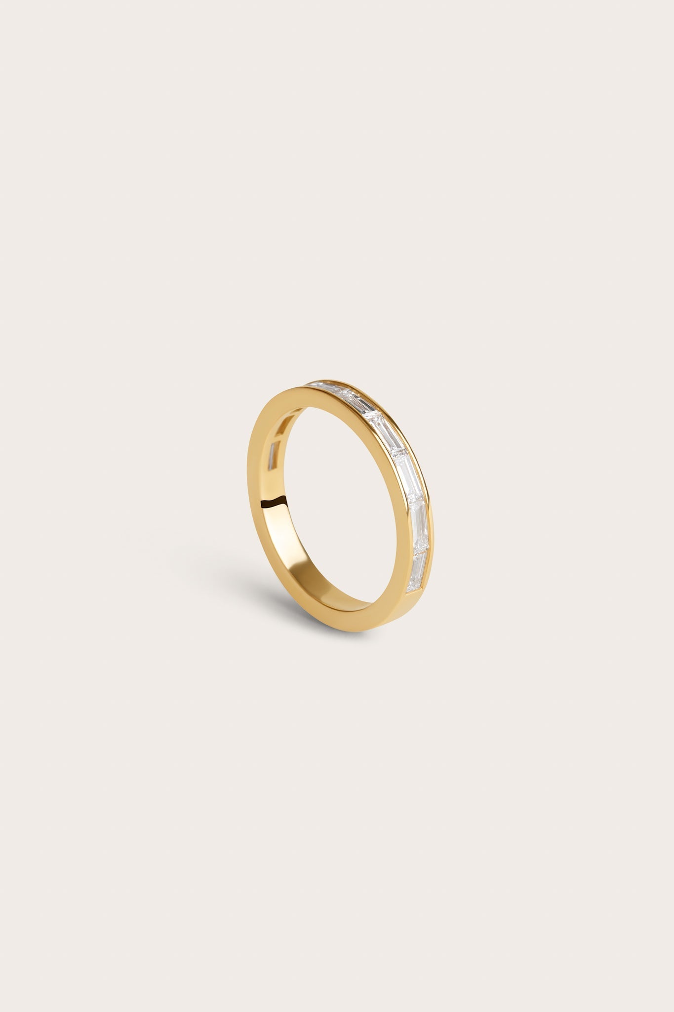 Half Eternity Channel Set- 0.90 CT Baguette Lab Grown Diamond Wedding BandHalf Eternity Channel Set- 0.90 CT Baguette Lab Grown Diamond Wedding Band - Front view
