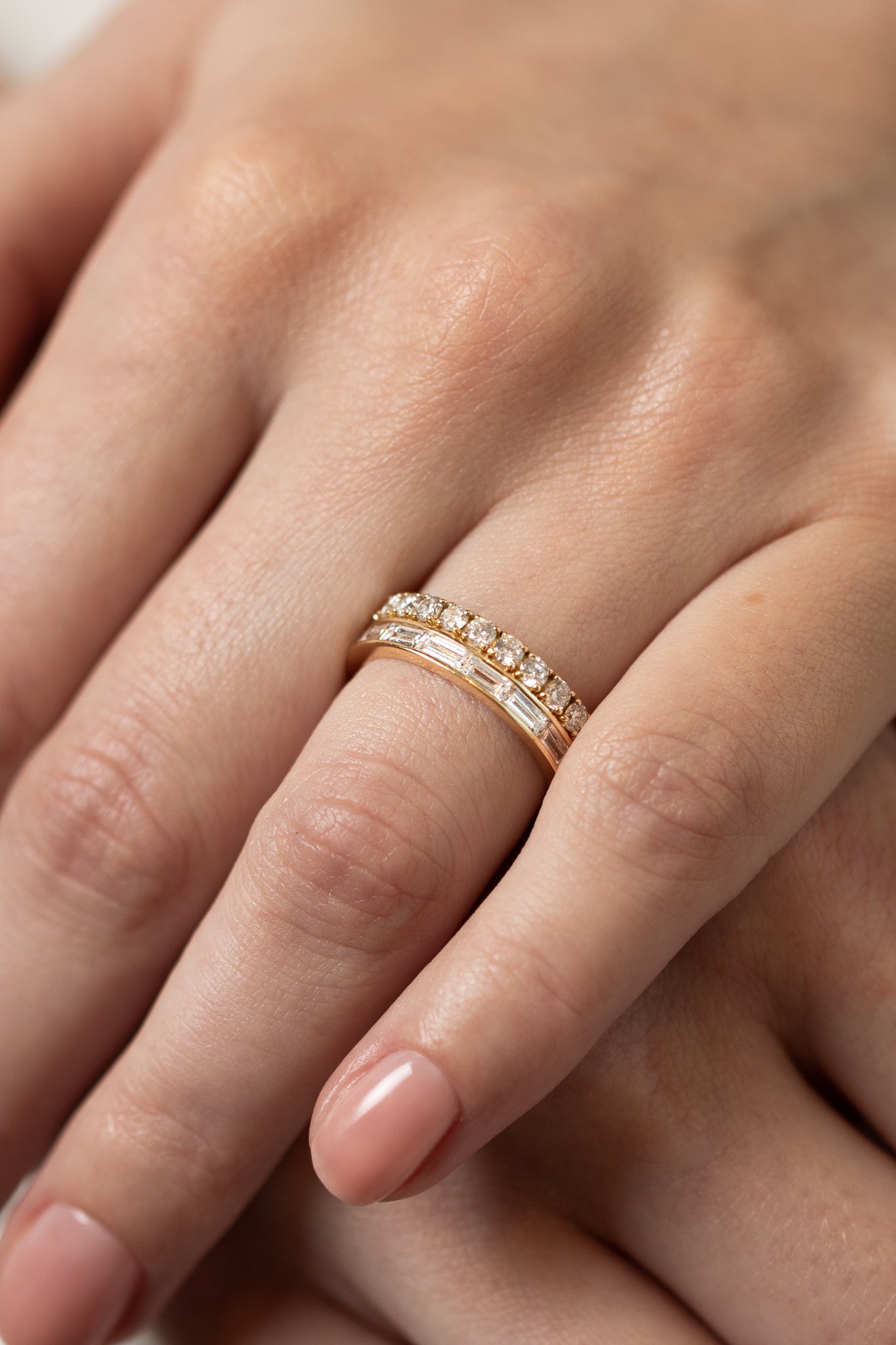 Half Eternity Channel Set- 0.90 CT Baguette Lab Grown Diamond Wedding BandHalf Eternity Channel Set- 0.90 CT Baguette Lab Grown Diamond Wedding Band - Back view