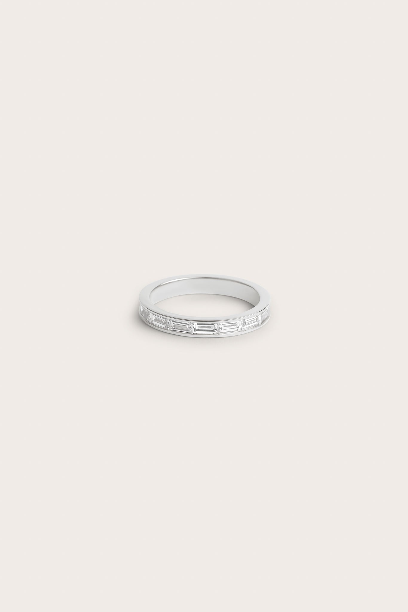 Half Eternity Channel Set- 0.90 CT Baguette Lab Grown Diamond Wedding BandHalf Eternity Channel Set- 0.90 CT Baguette Lab Grown Diamond Wedding Band - Detail view
