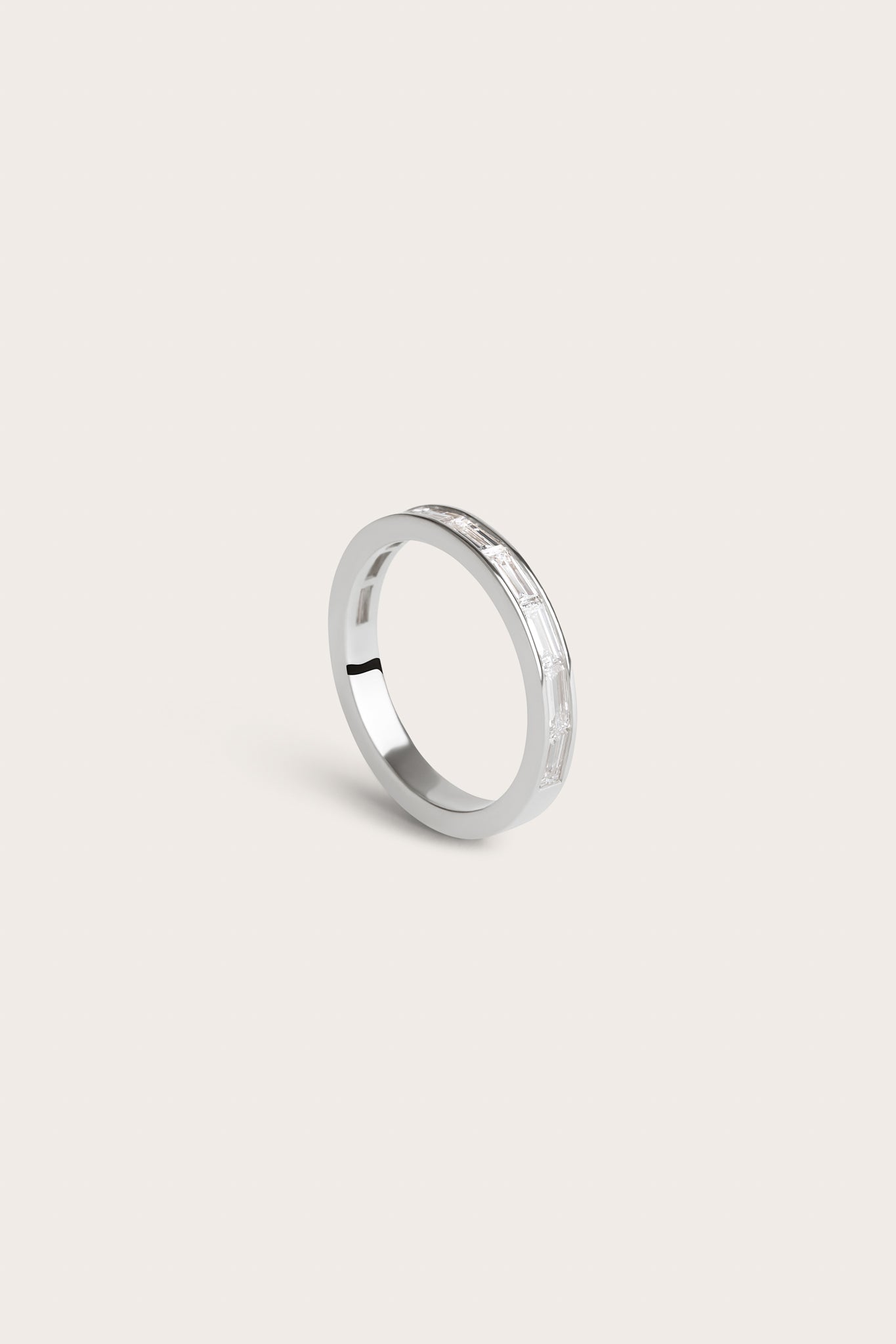 Half Eternity Channel Set- 0.90 CT Baguette Lab Grown Diamond Wedding BandHalf Eternity Channel Set- 0.90 CT Baguette Lab Grown Diamond Wedding Band - Lifestyle