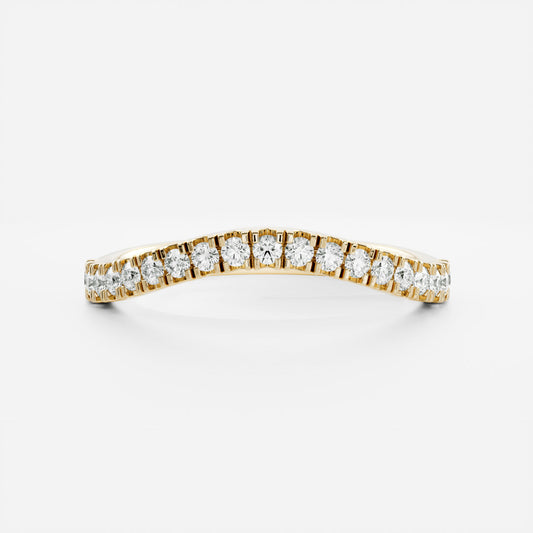 Half Eternity Curved- 0.45 CT Round Lab Grown Diamond Wedding BandHalf Eternity Curved- 0.45 CT Round Lab Grown Diamond Wedding Band - Front view