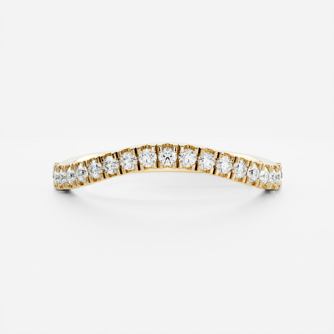 Half Eternity Curved- 0.45 CT Round Lab Grown Diamond Wedding BandHalf Eternity Curved- 0.45 CT Round Lab Grown Diamond Wedding Band - Front view