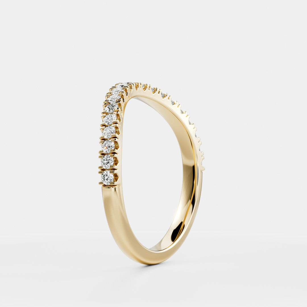 Half Eternity Curved- 0.45 CT Round Lab Grown Diamond Wedding BandHalf Eternity Curved- 0.45 CT Round Lab Grown Diamond Wedding Band - Front view