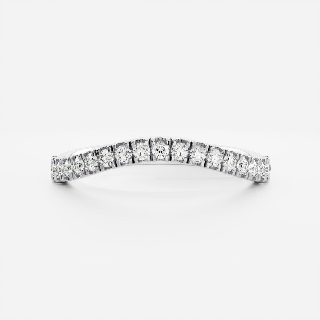 Half Eternity Curved- 0.45 CT Round Lab Grown Diamond Wedding BandHalf Eternity Curved- 0.45 CT Round Lab Grown Diamond Wedding Band - Back view